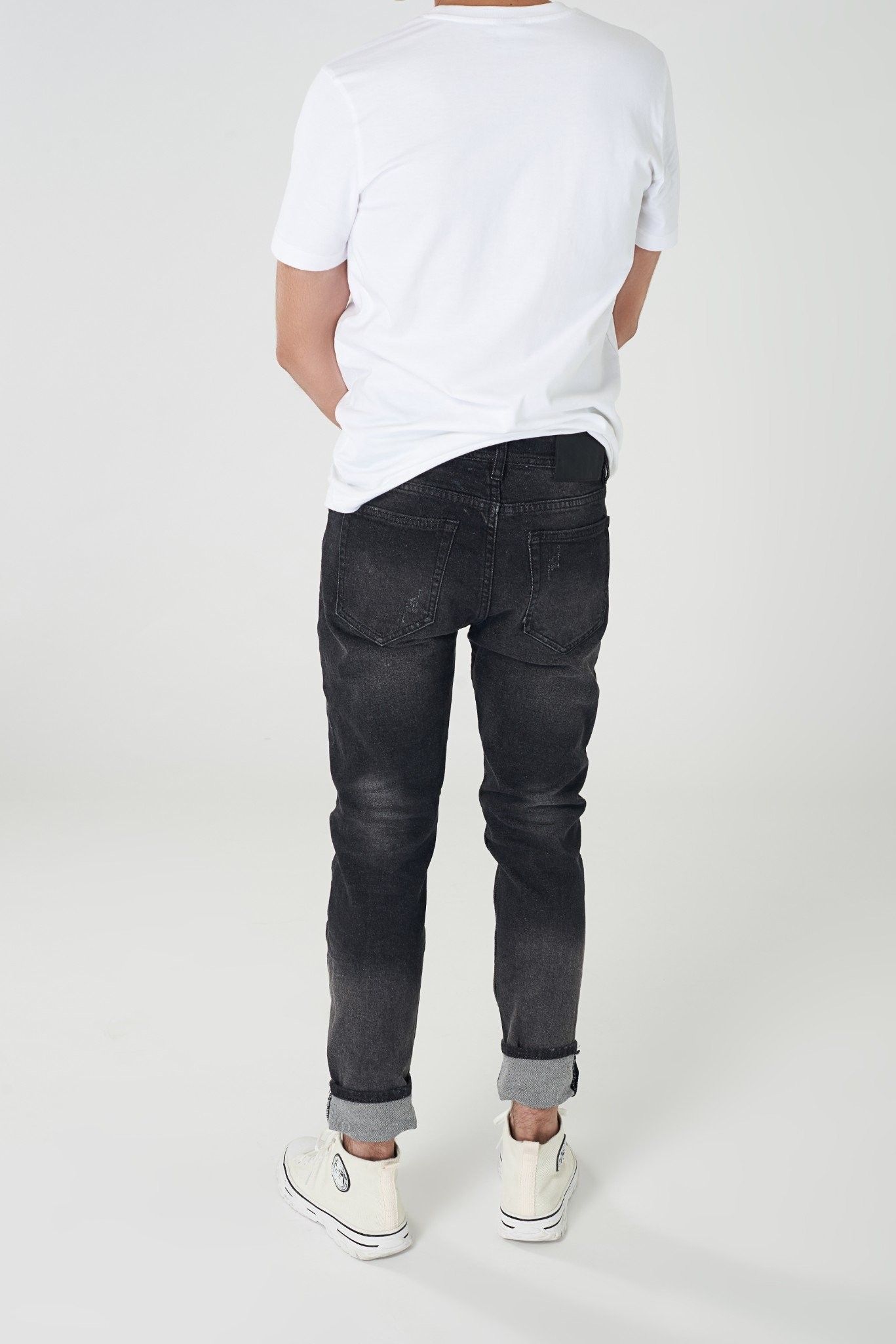 Quần jean ICON DENIM Skinny Grey Wash Paint