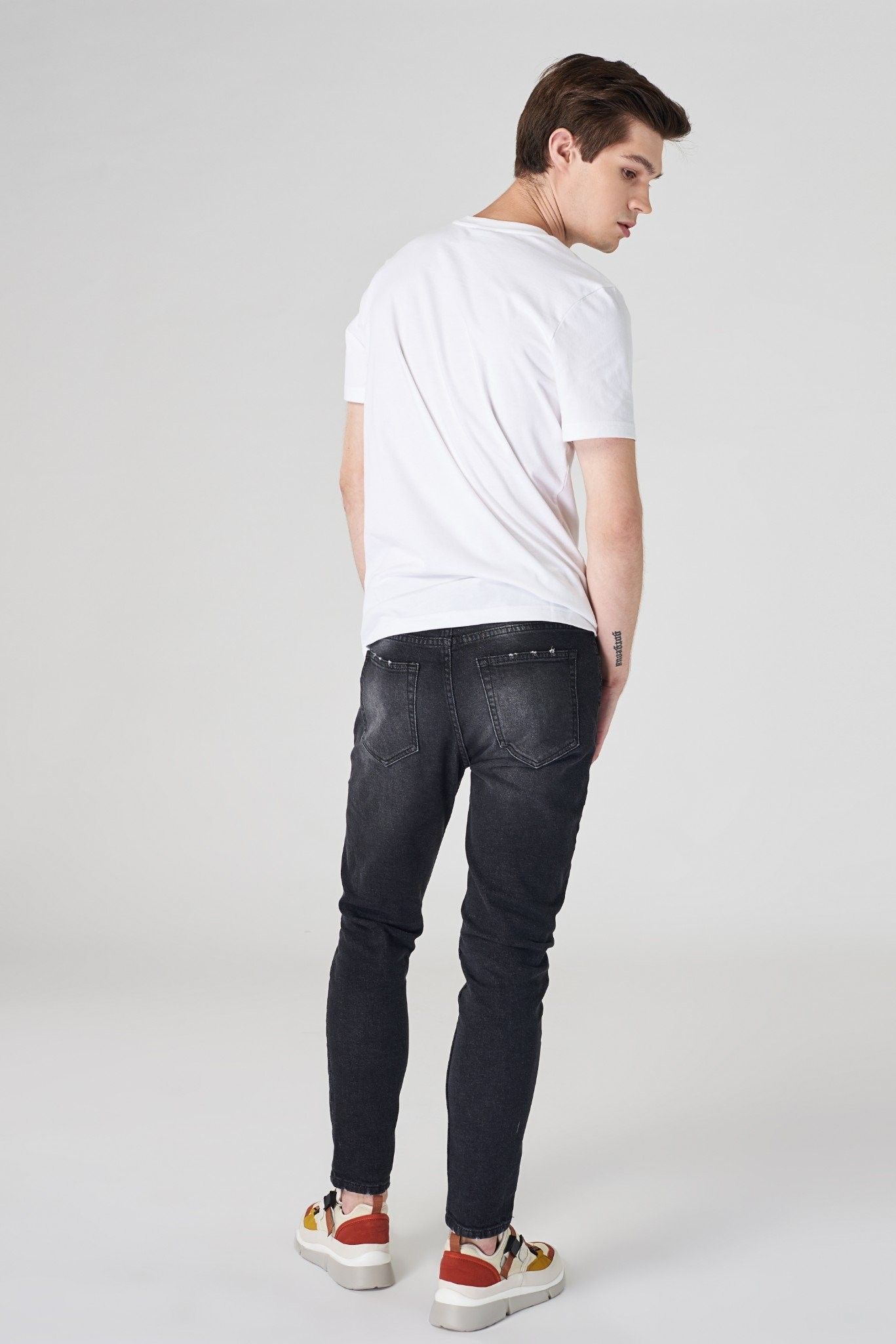 Quần jean ICON DENIM Skinny Grey Paint Splatter