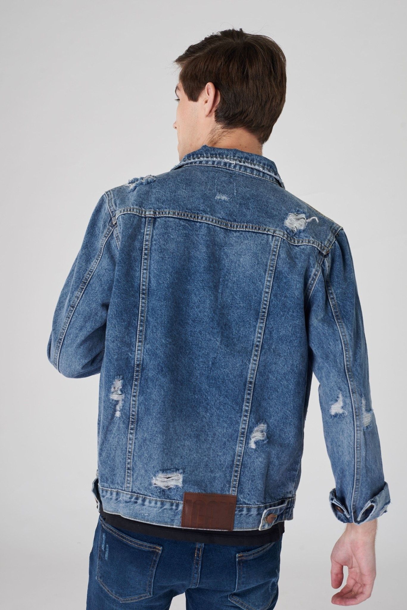 Áo khoác ICON DENIM rách vẩy sơn