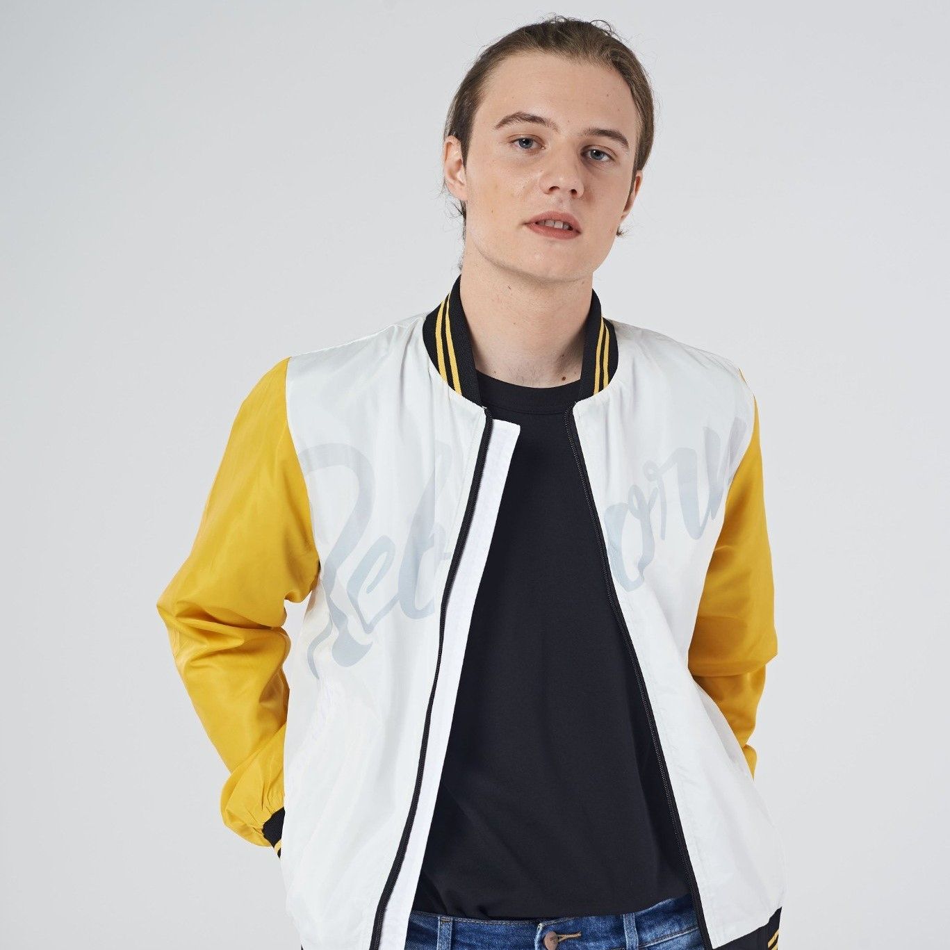 Áo khoác bomber ICON DENIM Reborn white
