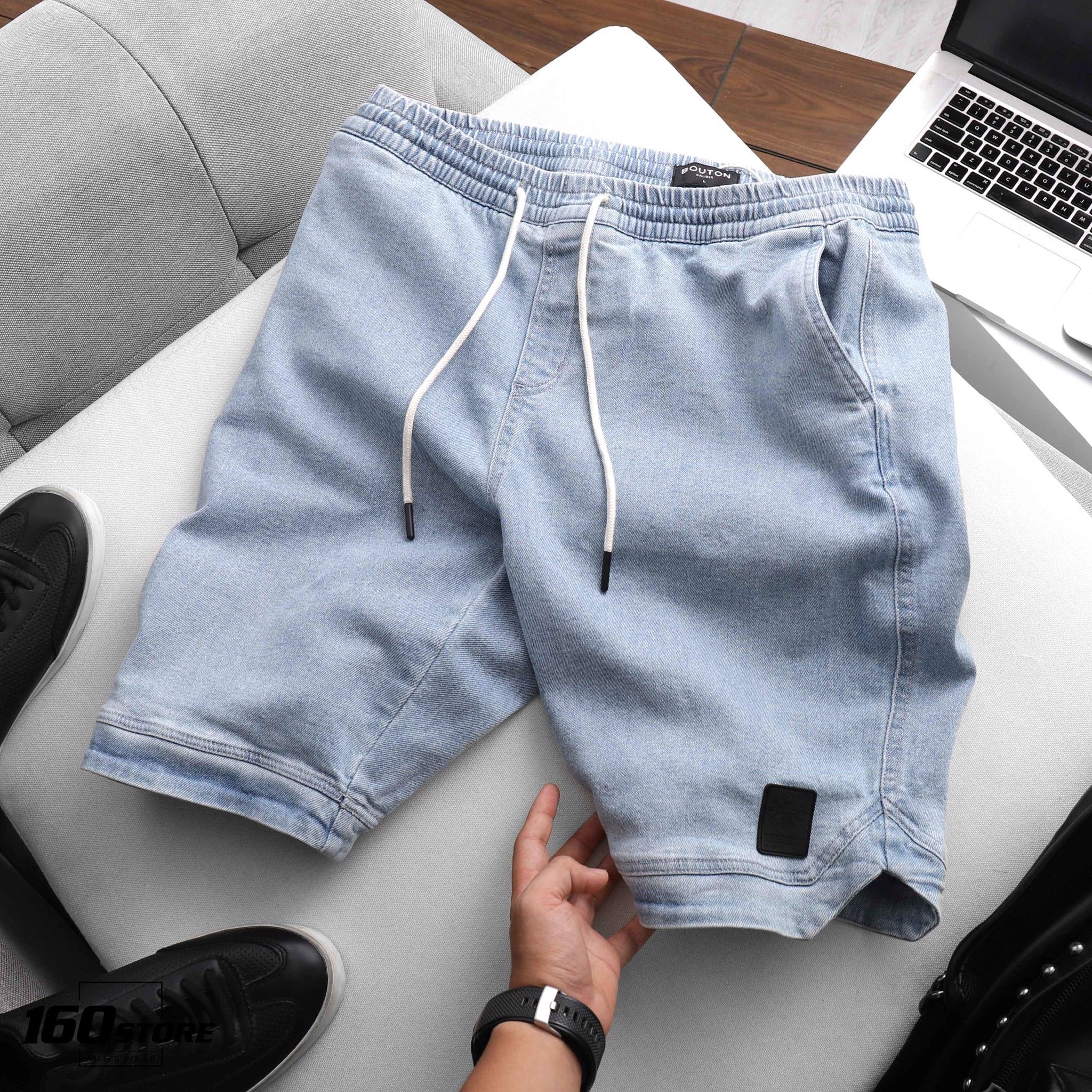 Quần short BOUTON denim