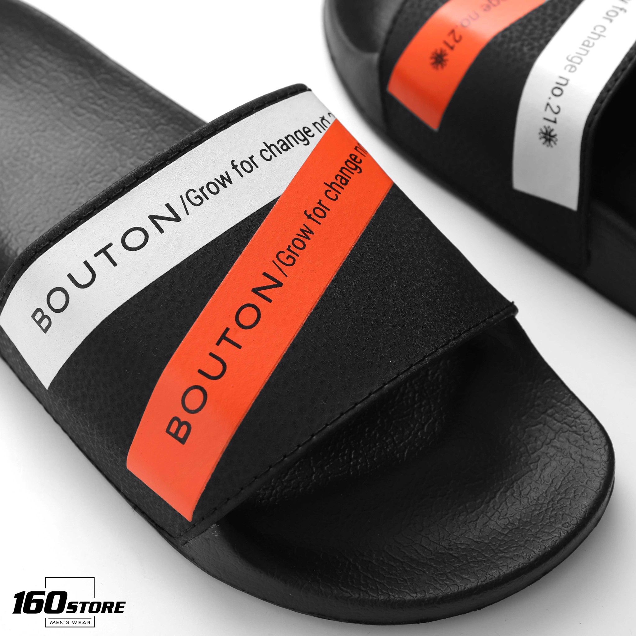 Dép BOUTON Striped Leather