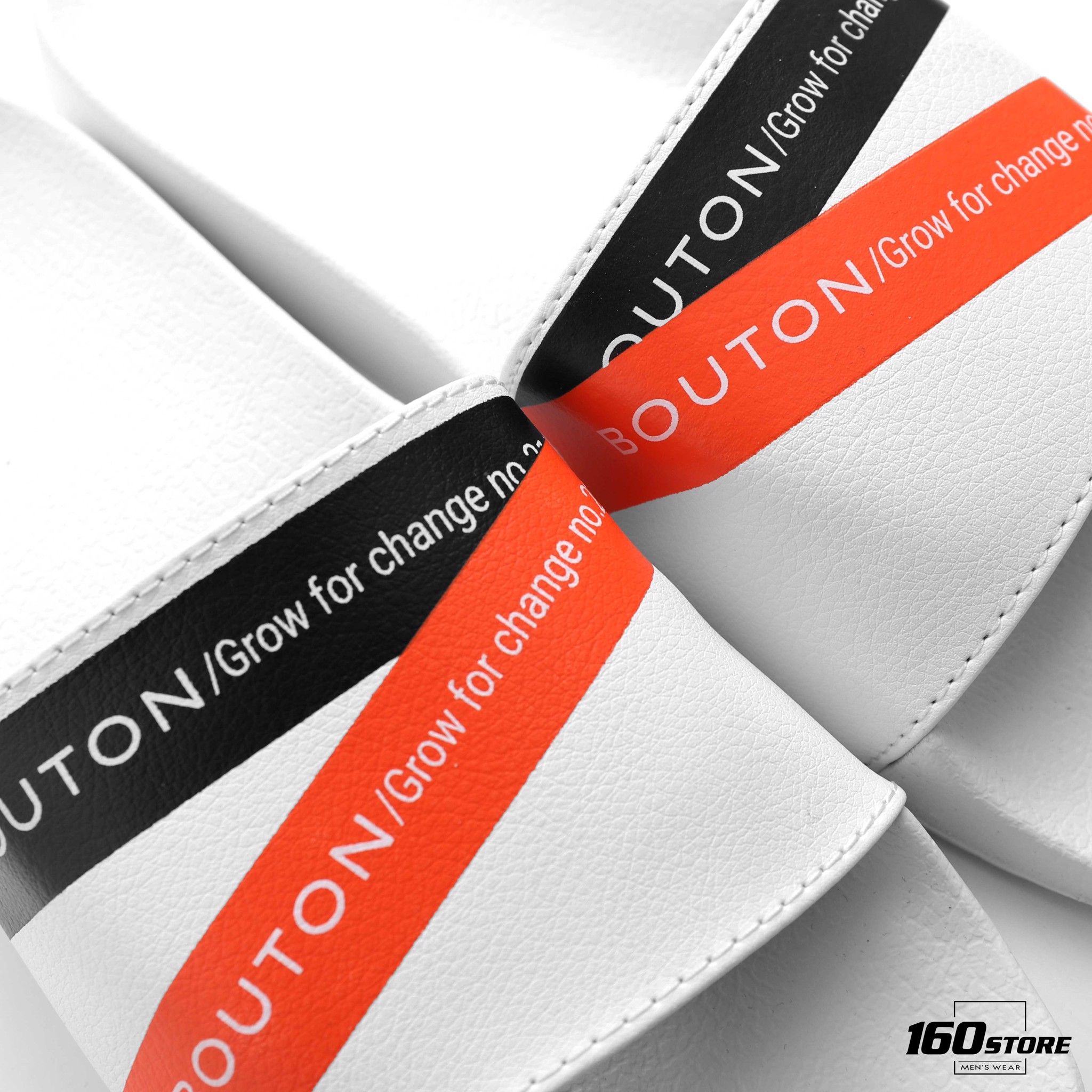Dép BOUTON Striped Leather