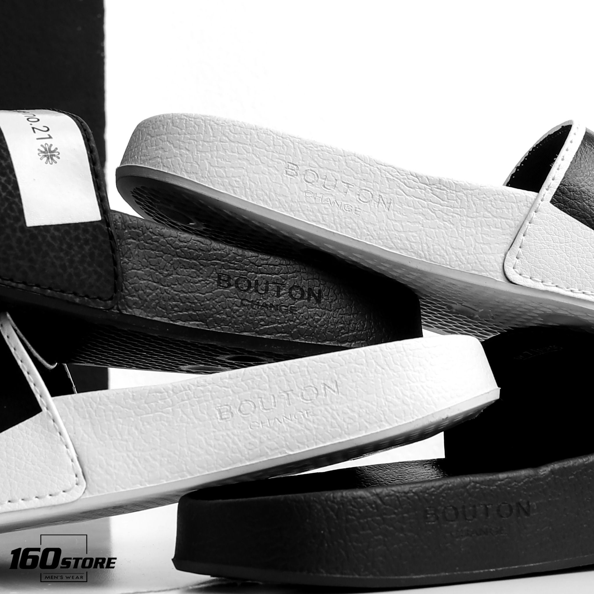 Dép BOUTON Striped Leather