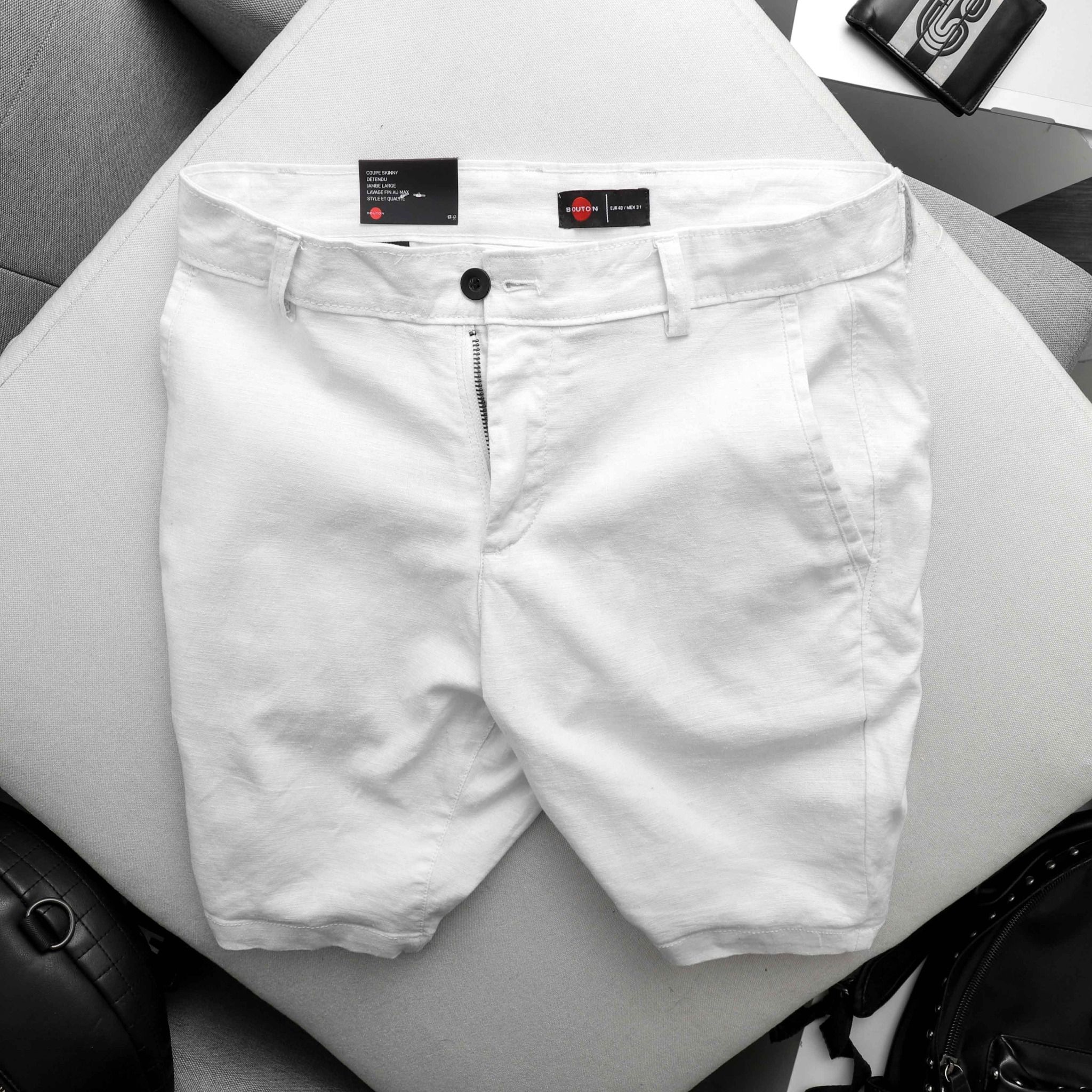 Quần Short Linen BOUTON Basic Slim