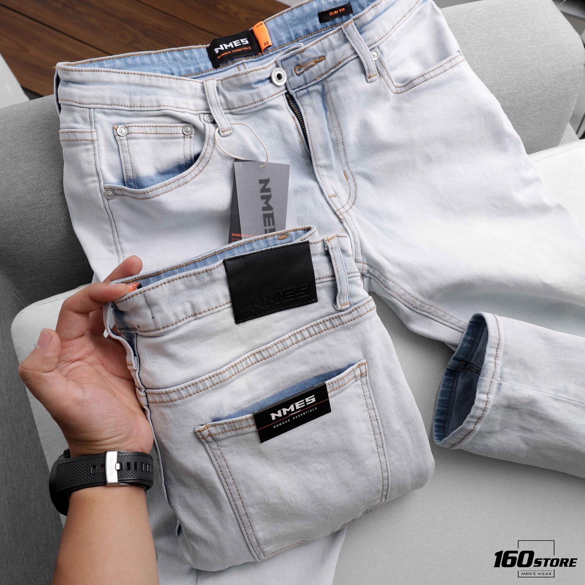 Quần jeans NOMOUS ESSENTIALS light bule slim