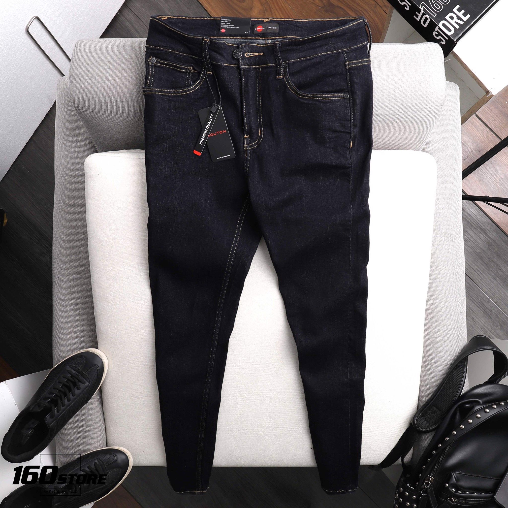 Quần jeans BOUTON indigo skinny