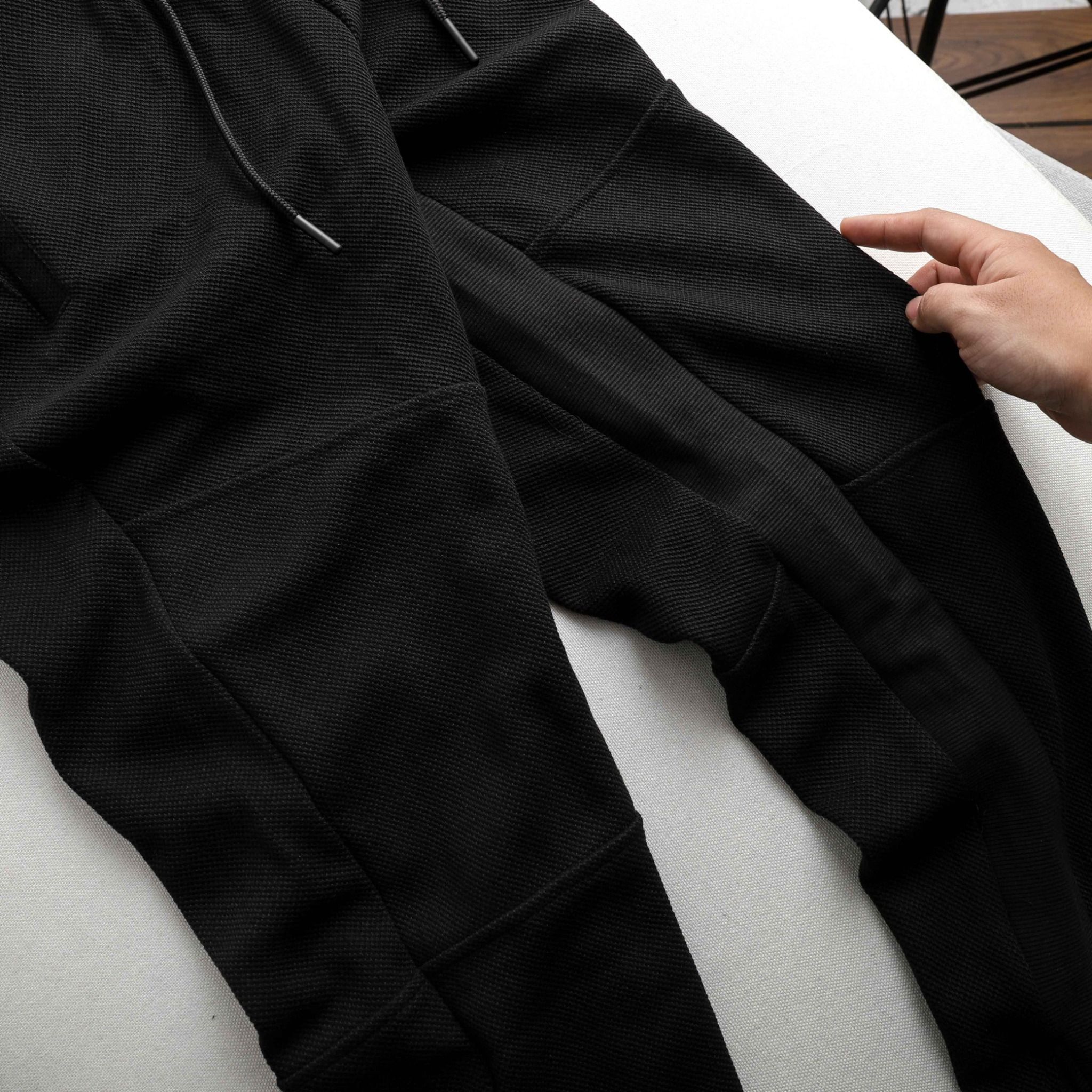 Quần Jogger Pique BOUTON Black