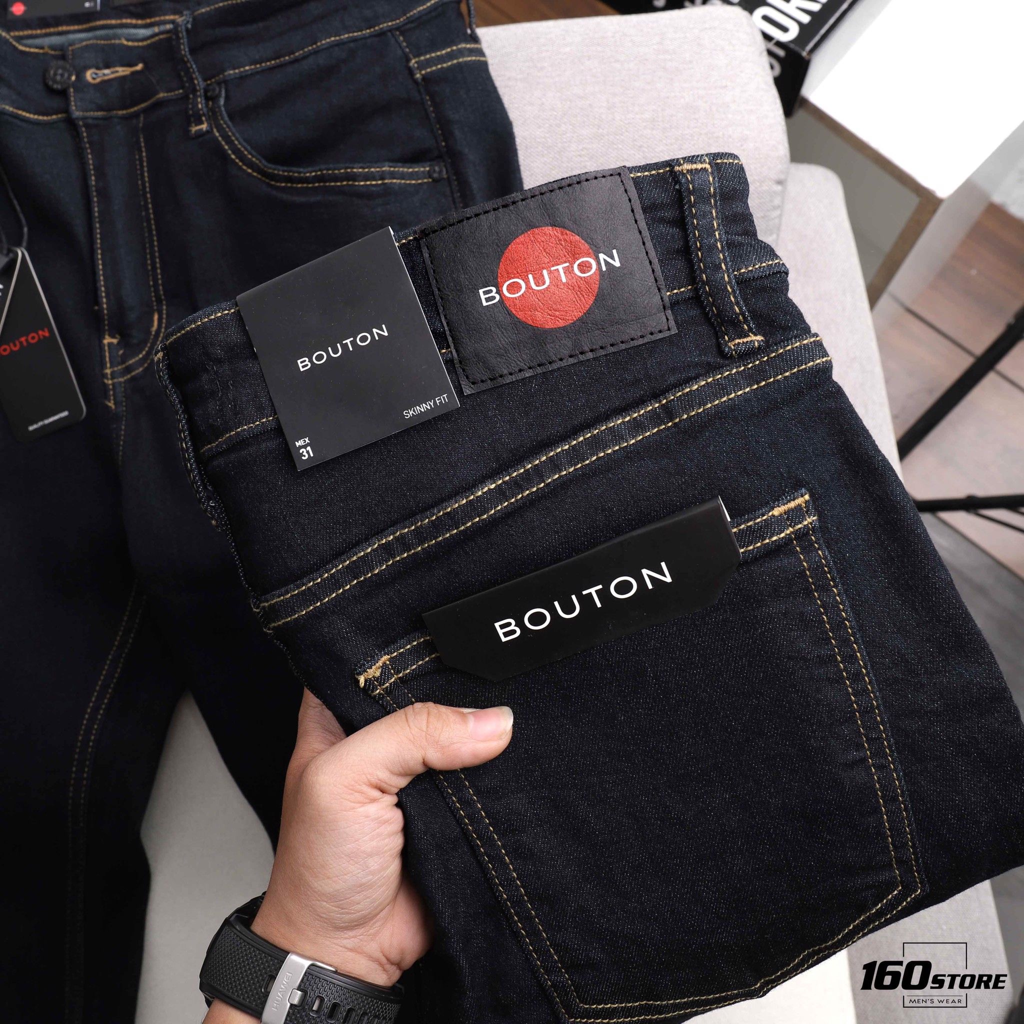 Quần jeans BOUTON indigo skinny