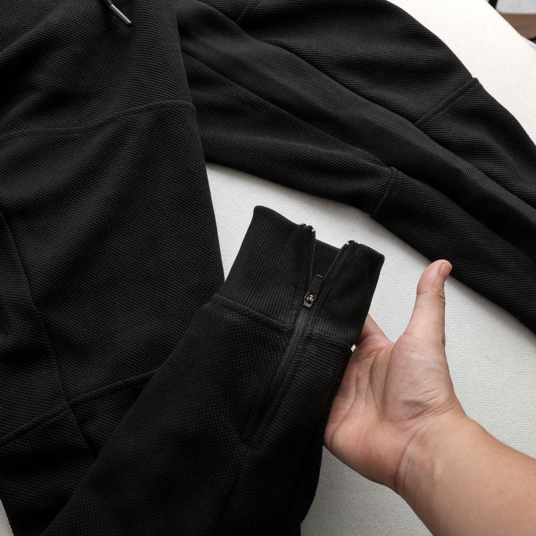 Quần Jogger Pique BOUTON Black