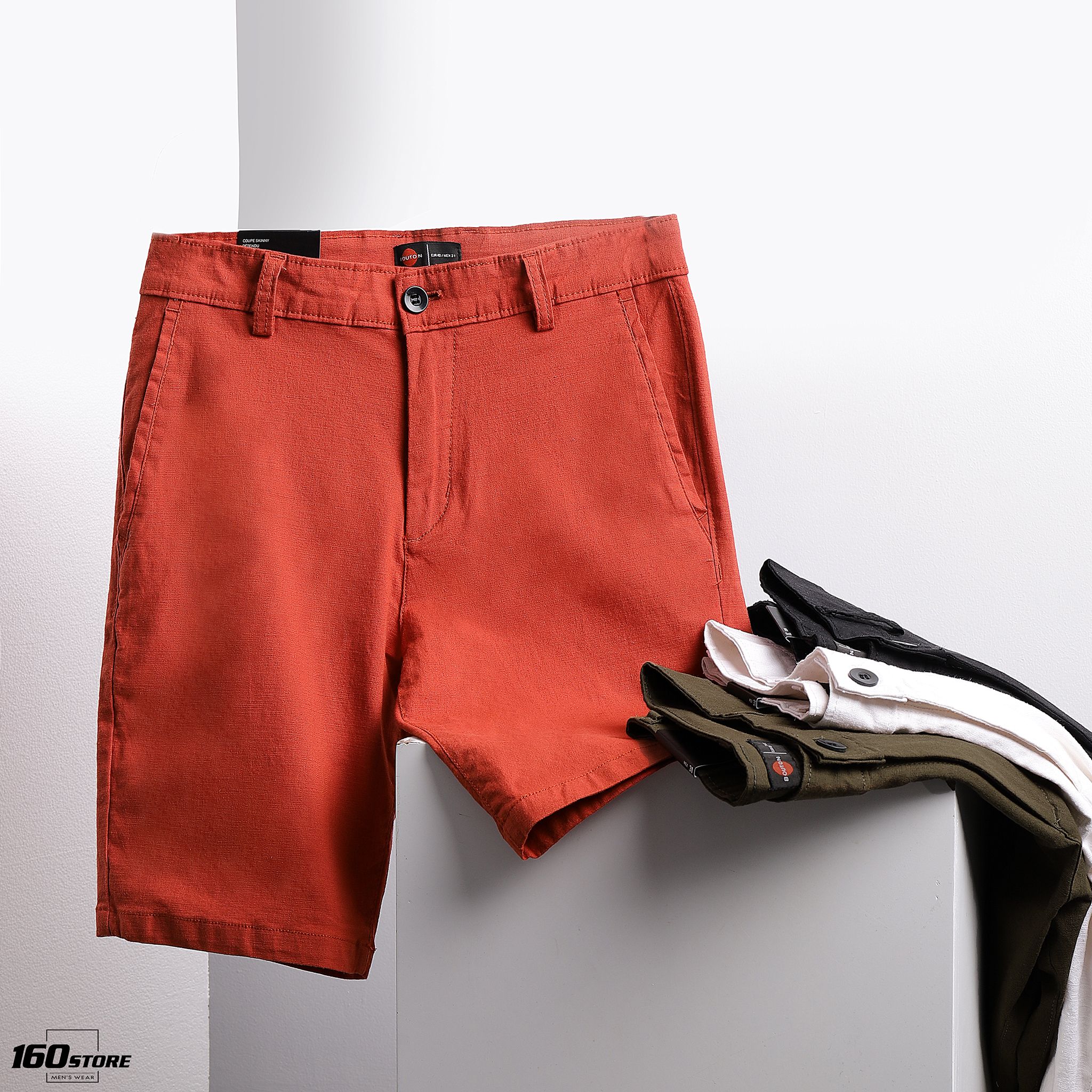 Quần Short Linen BOUTON Basic Slim