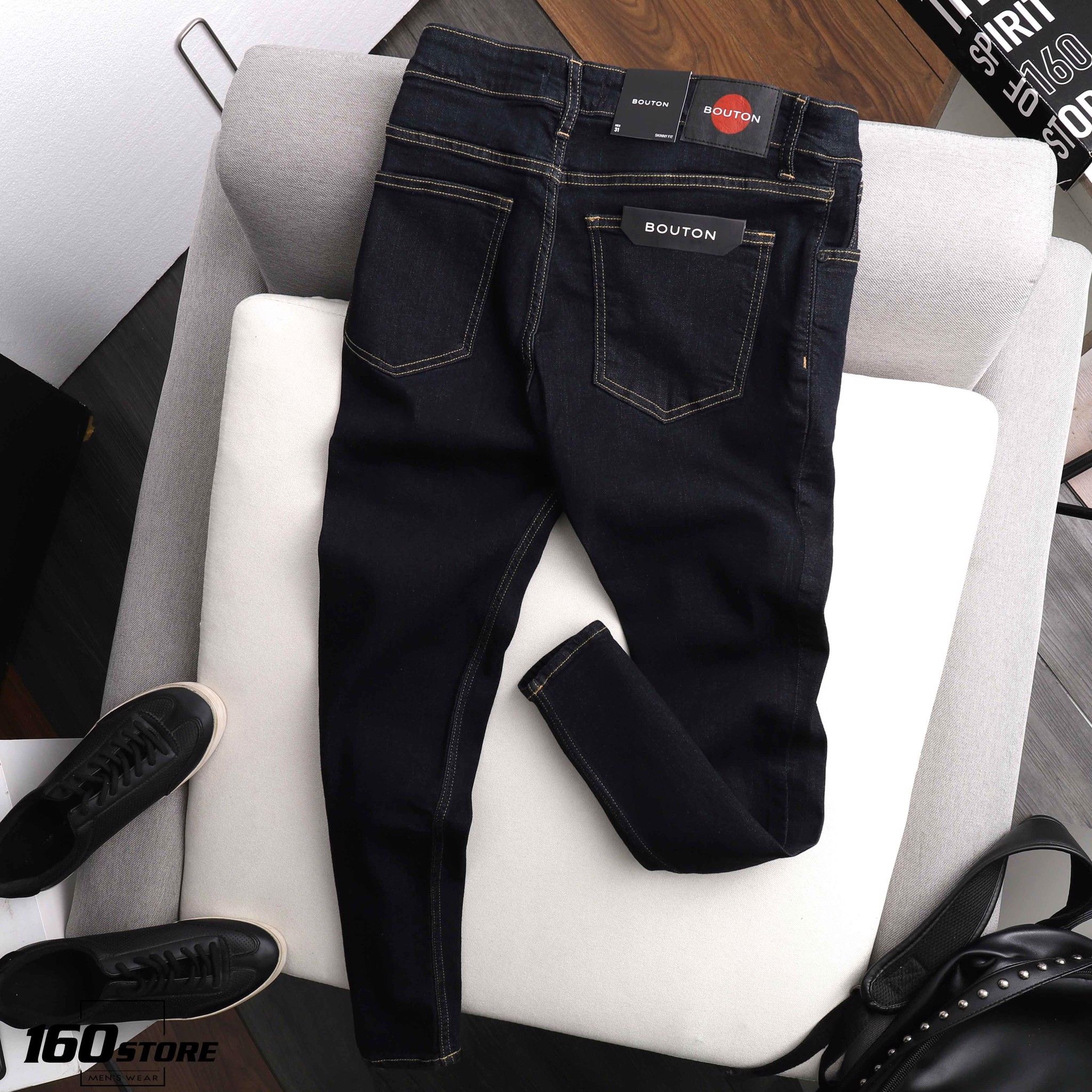 Quần jeans BOUTON indigo skinny