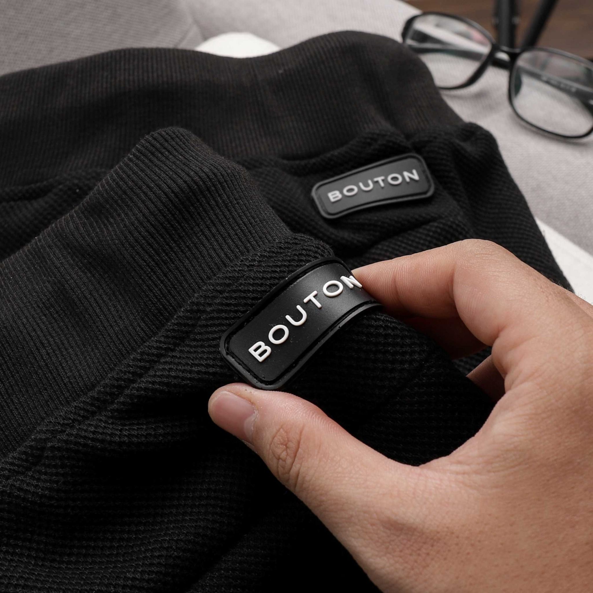 Quần Jogger Pique BOUTON Black