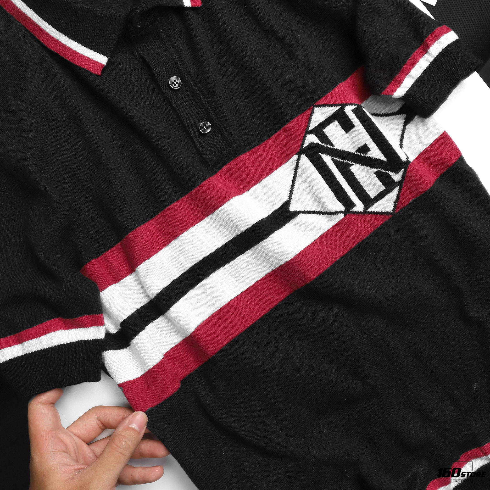Áo polo len (sweater) NOMOUS ESSENTIALS Striped Logo