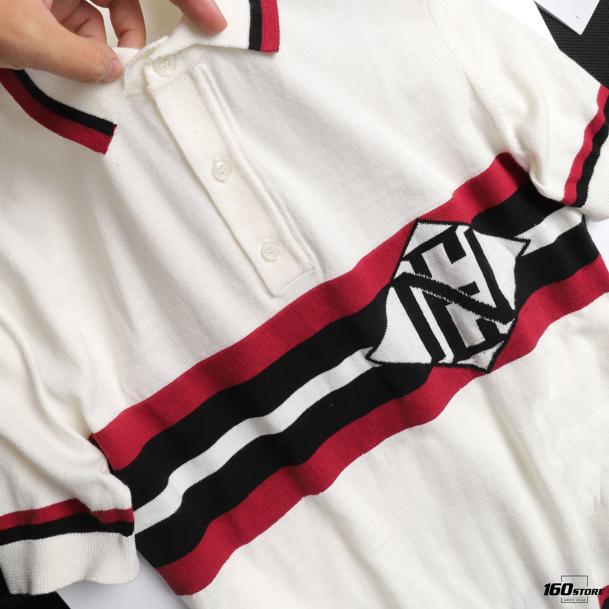 Áo polo len (sweater) NOMOUS ESSENTIALS Striped Logo