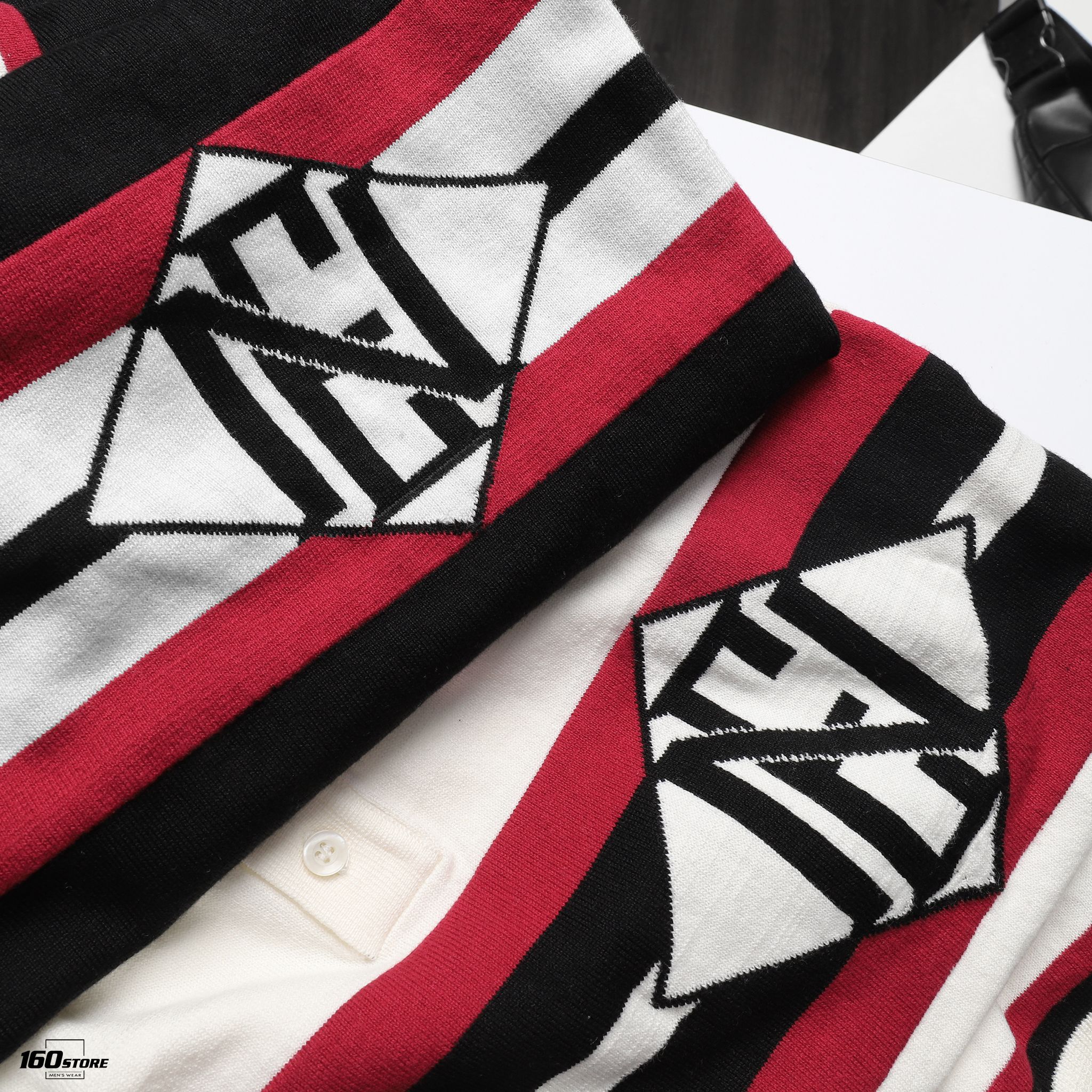 Áo polo len (sweater) NOMOUS ESSENTIALS Striped Logo
