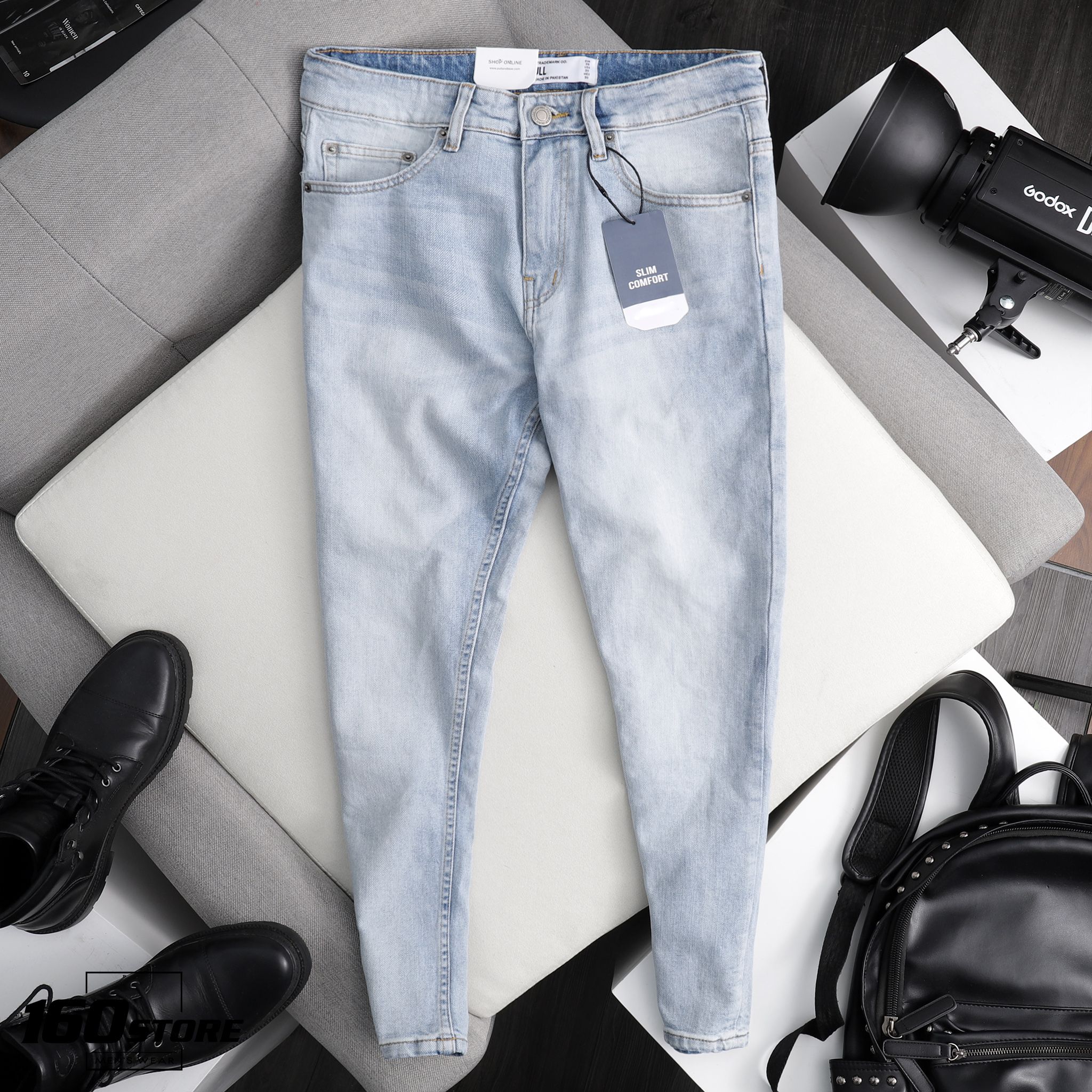 Quần jeans P.B light blue Comfort