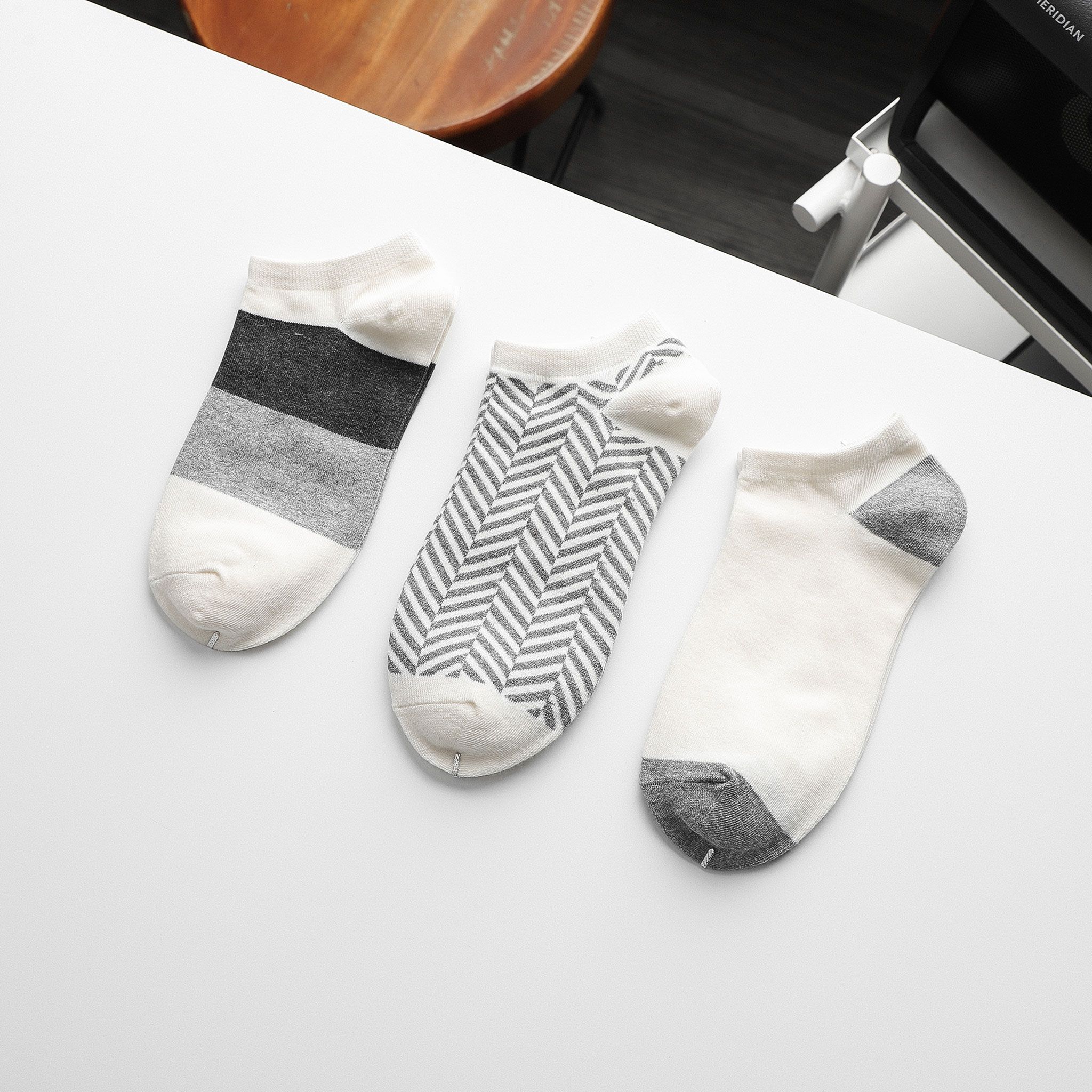 Set Vớ Ngắn BOUTON Striped (3 Đôi)