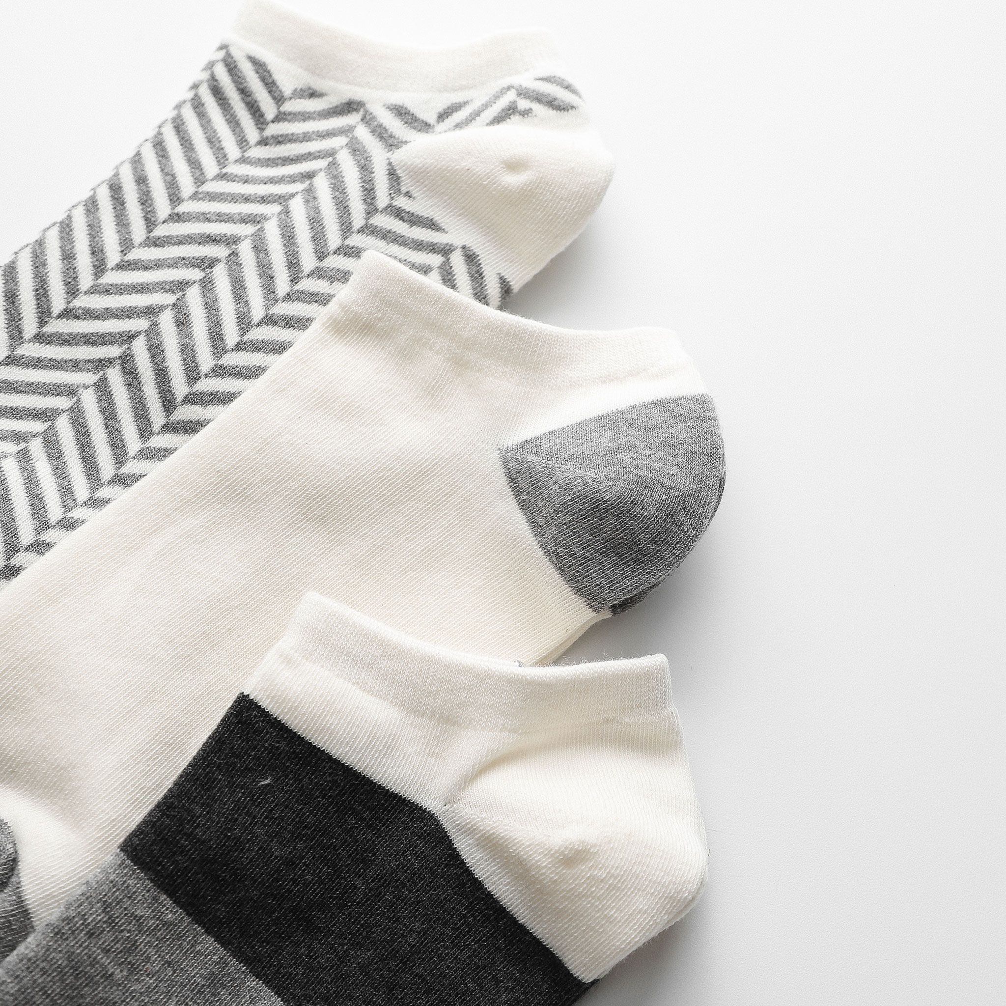 Set Vớ Ngắn BOUTON Striped (3 Đôi)