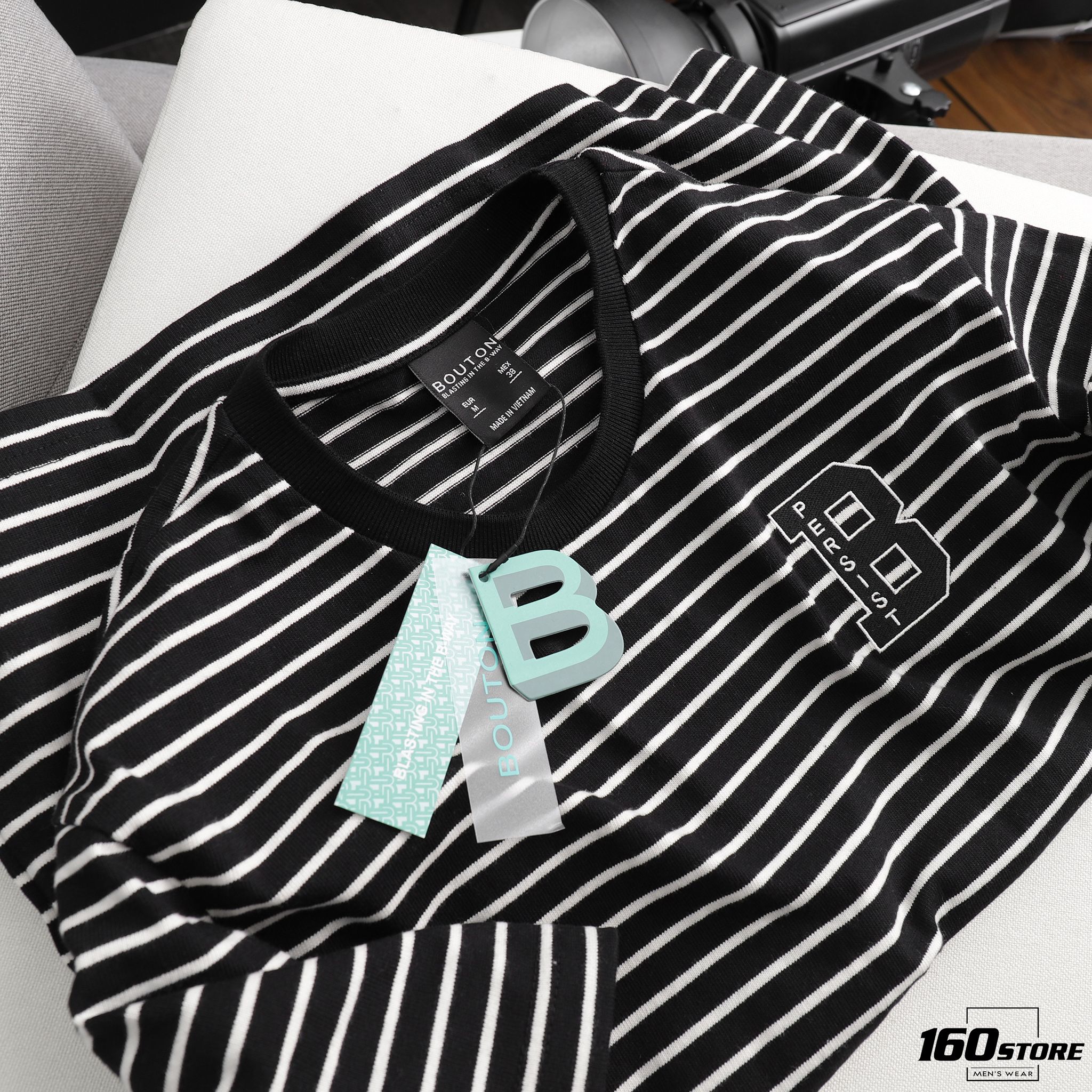 Áo thun BOUTON Striped w Embroidery