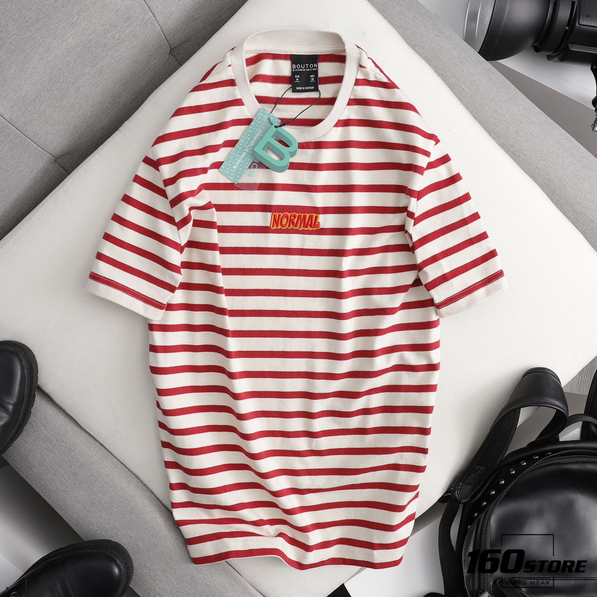 Áo thun BOUTON Striped w Embroidery