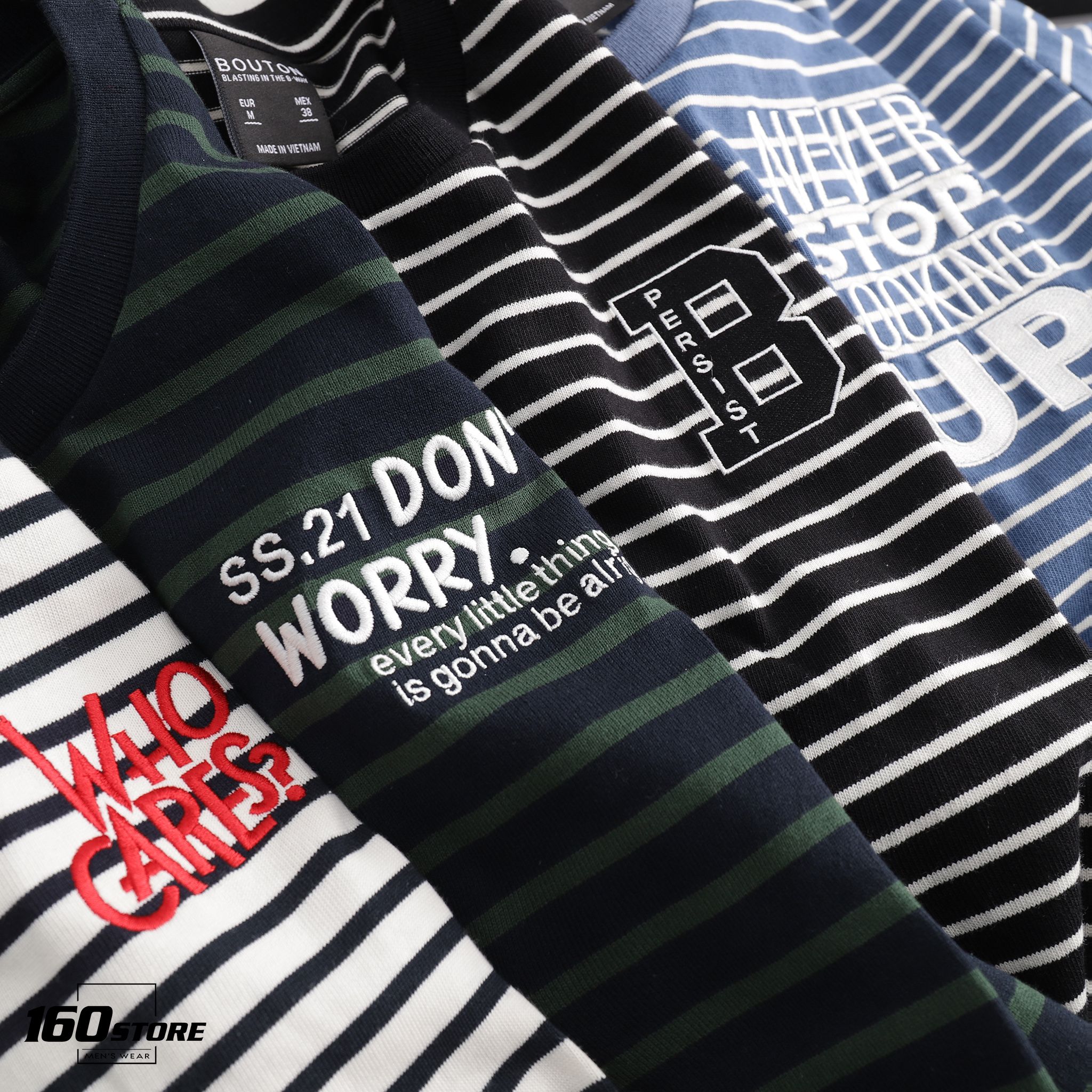 Áo thun BOUTON Striped w Embroidery