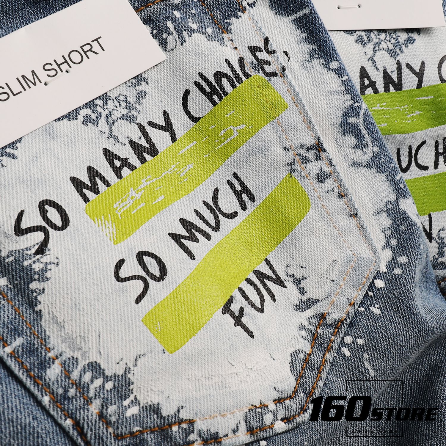 Quần short denim ZRA in túi