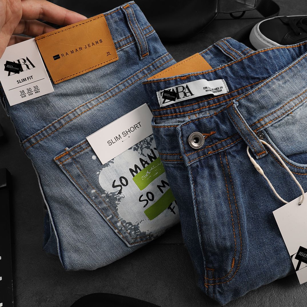 Quần short denim ZRA in túi