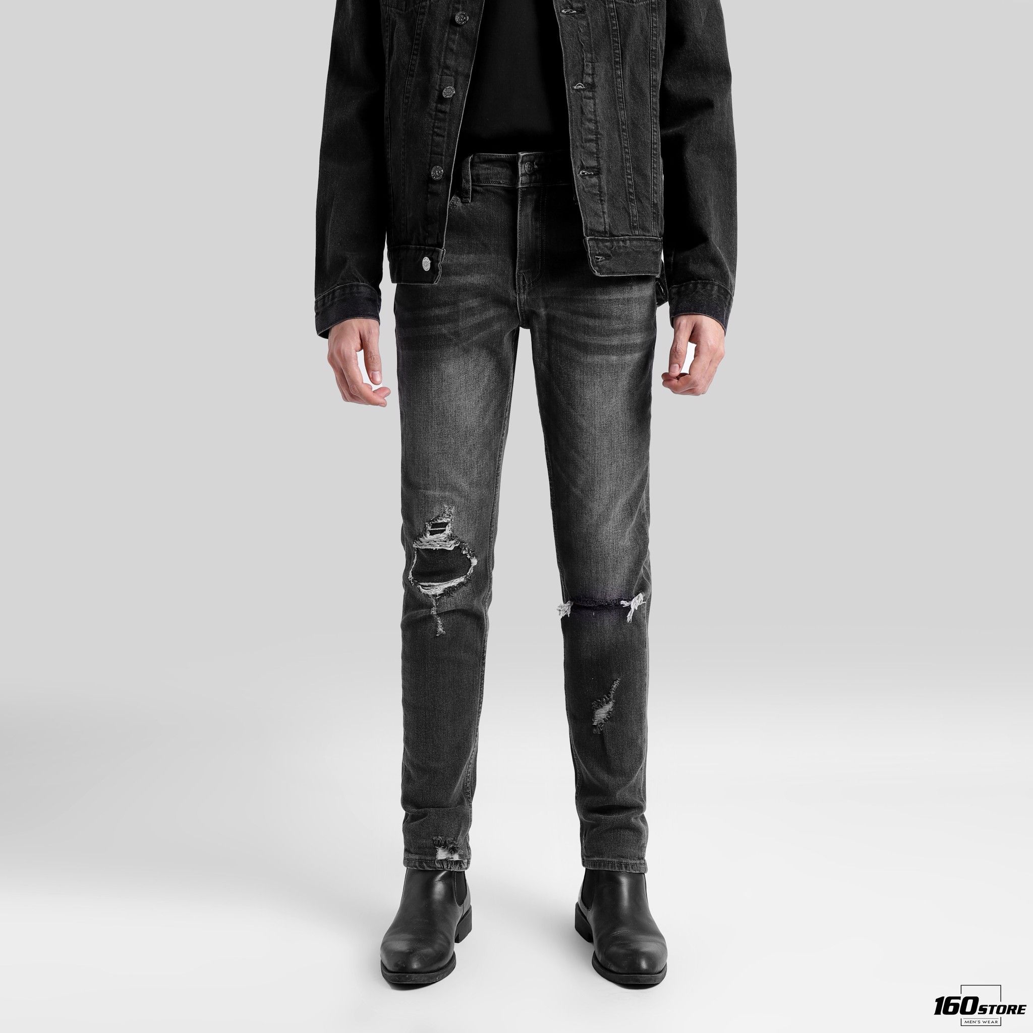 Quần jeans BOUTON Dark Gray skinny