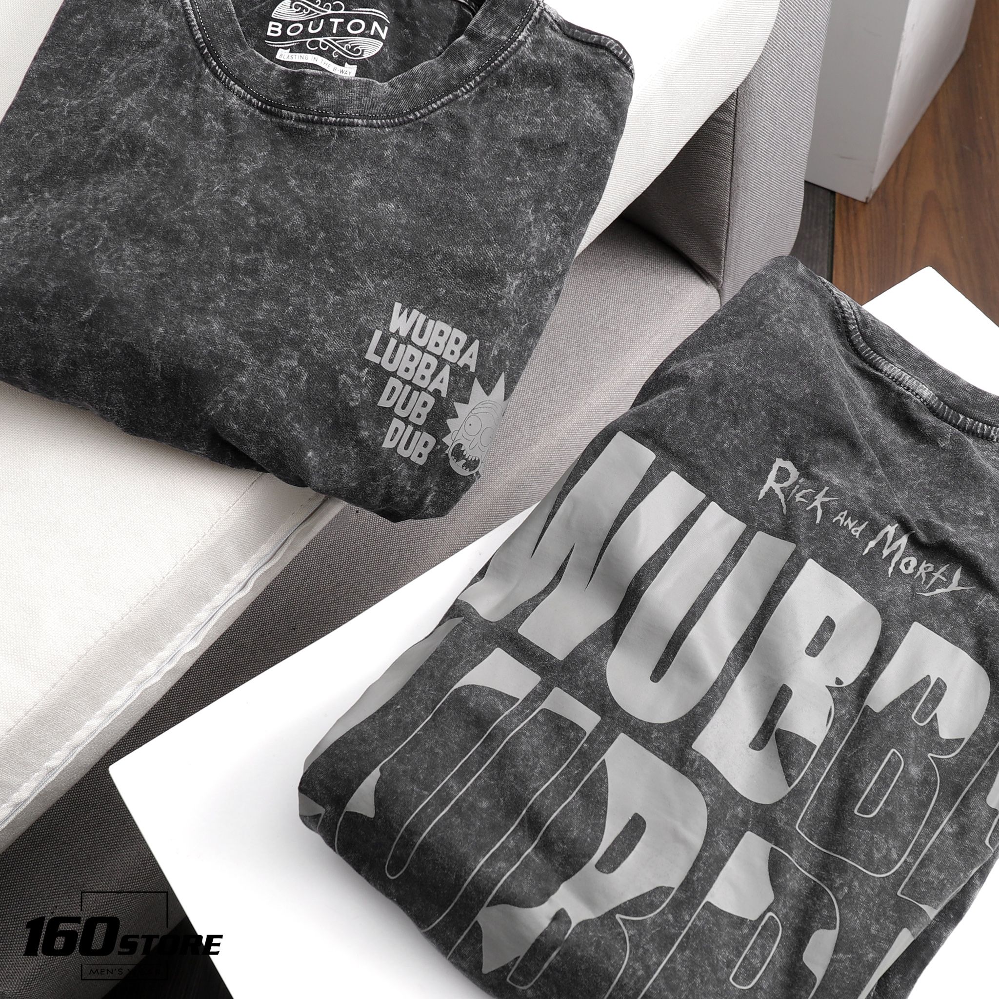 Áo thun BOUTON Rick & M.ty acid wash
