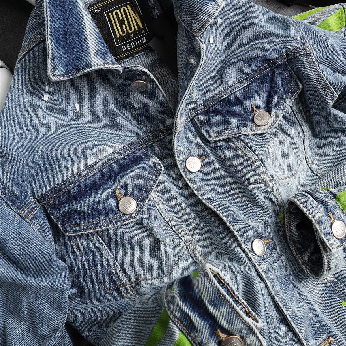 Áo khoác ICON DENIM wash vẩy sơn