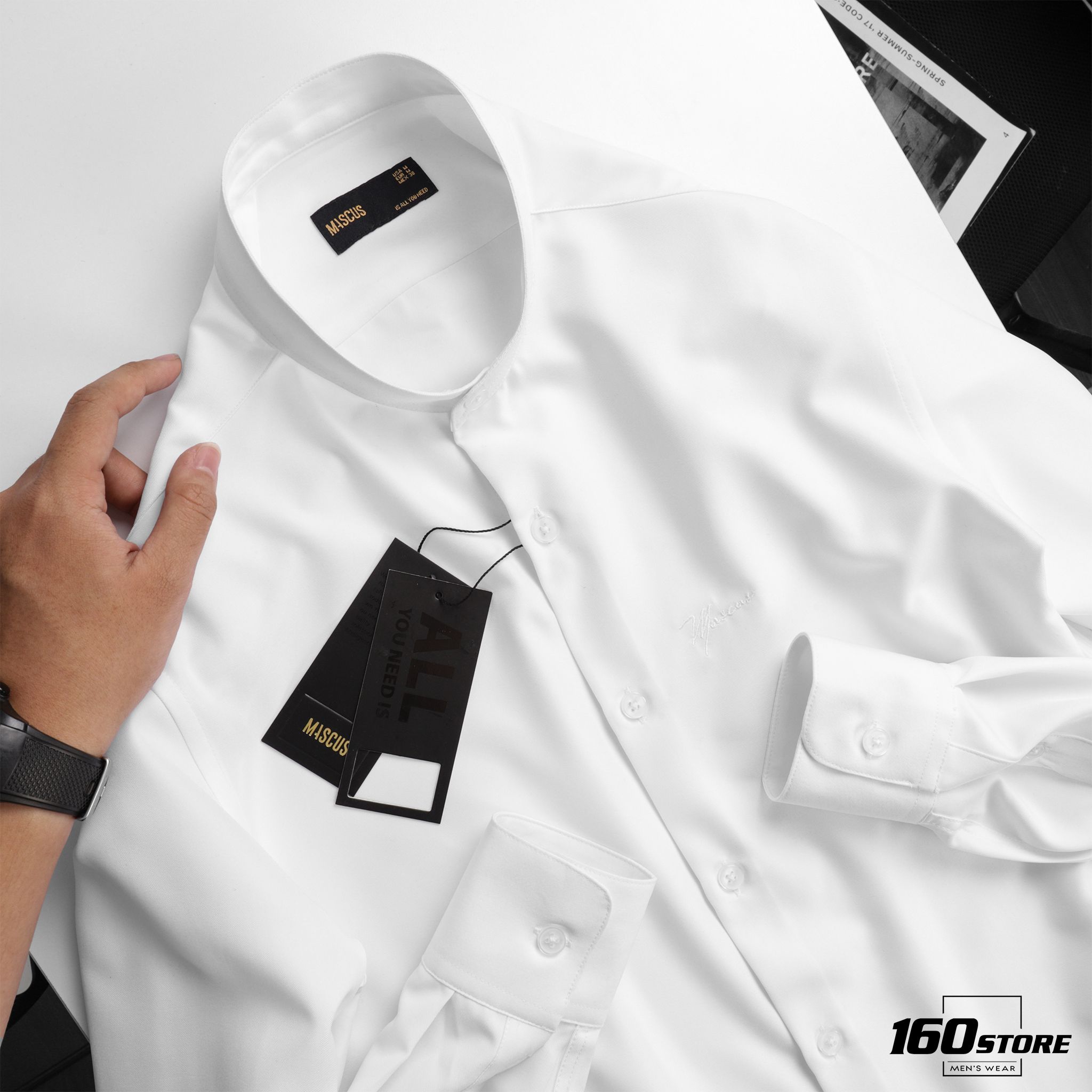 Áo sơmi MASCUS Grandad collar