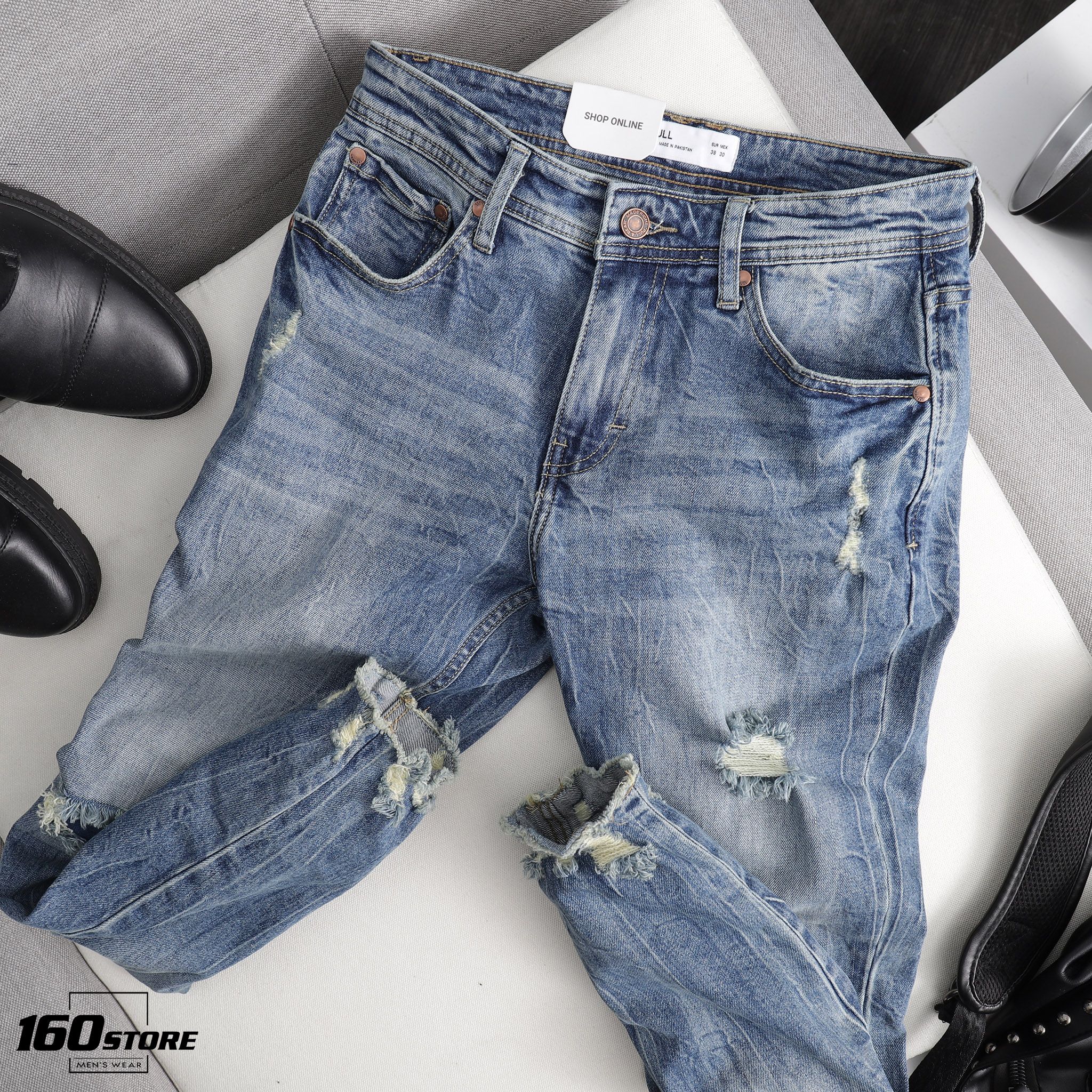 Quần jeans P.B Carrot Ripped