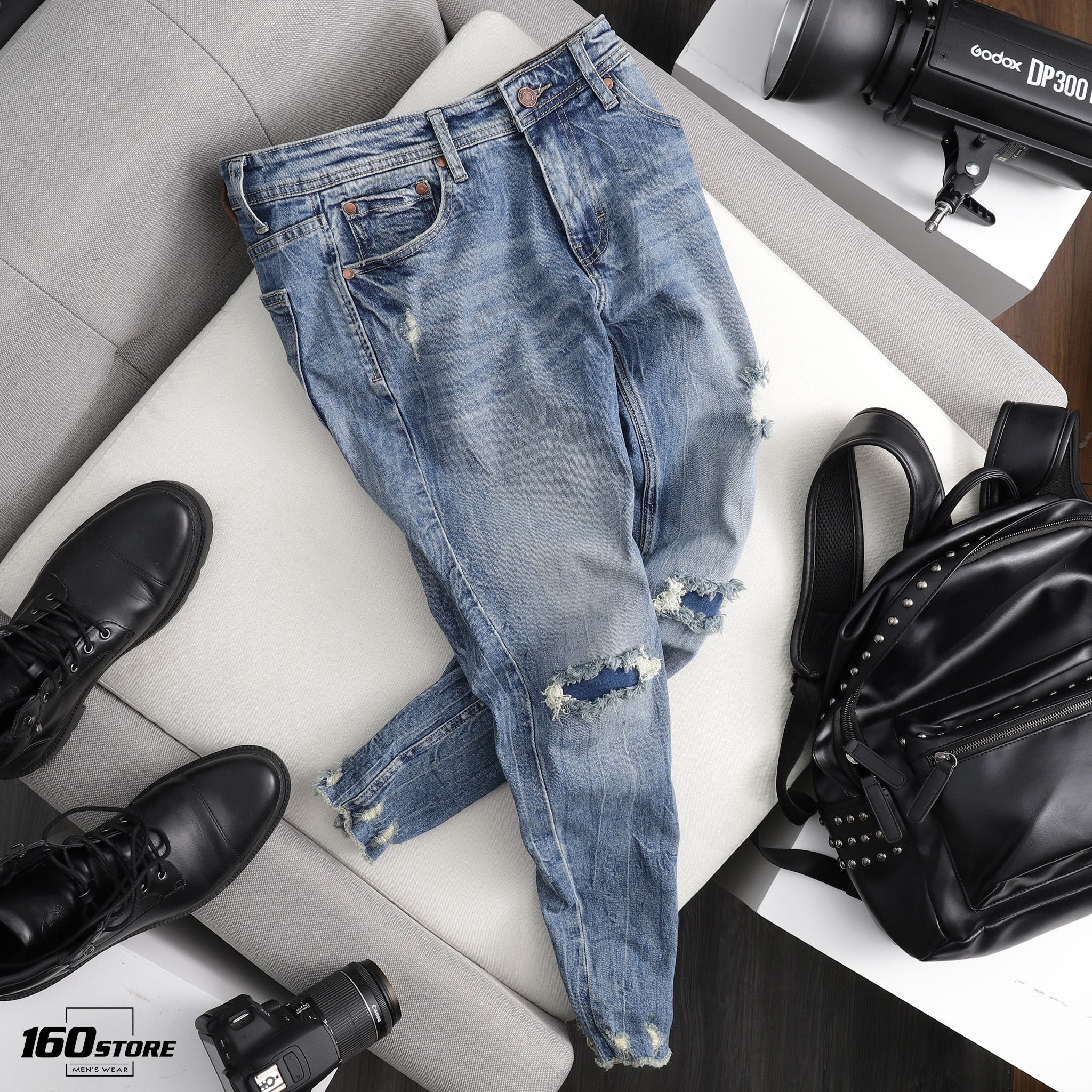 Quần jeans P.B Carrot Ripped