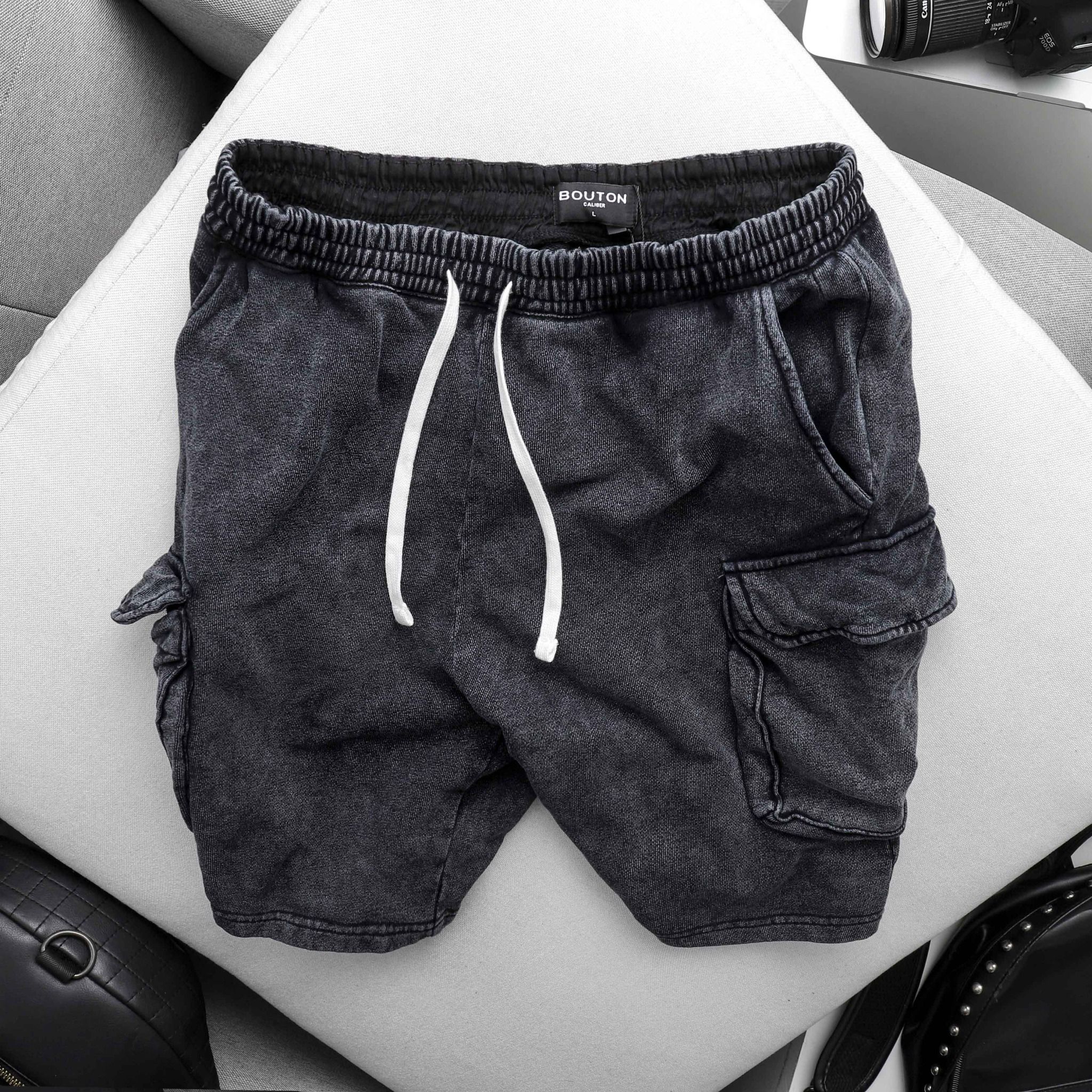 Quần Short BOUTON Acid wash