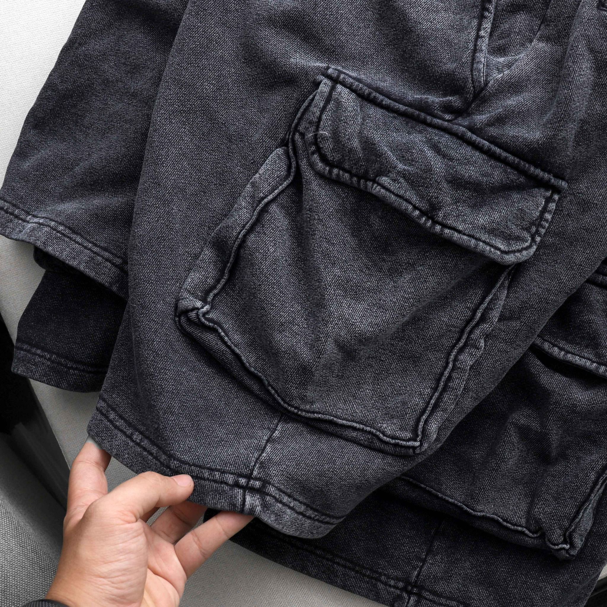 Quần Short BOUTON Acid wash