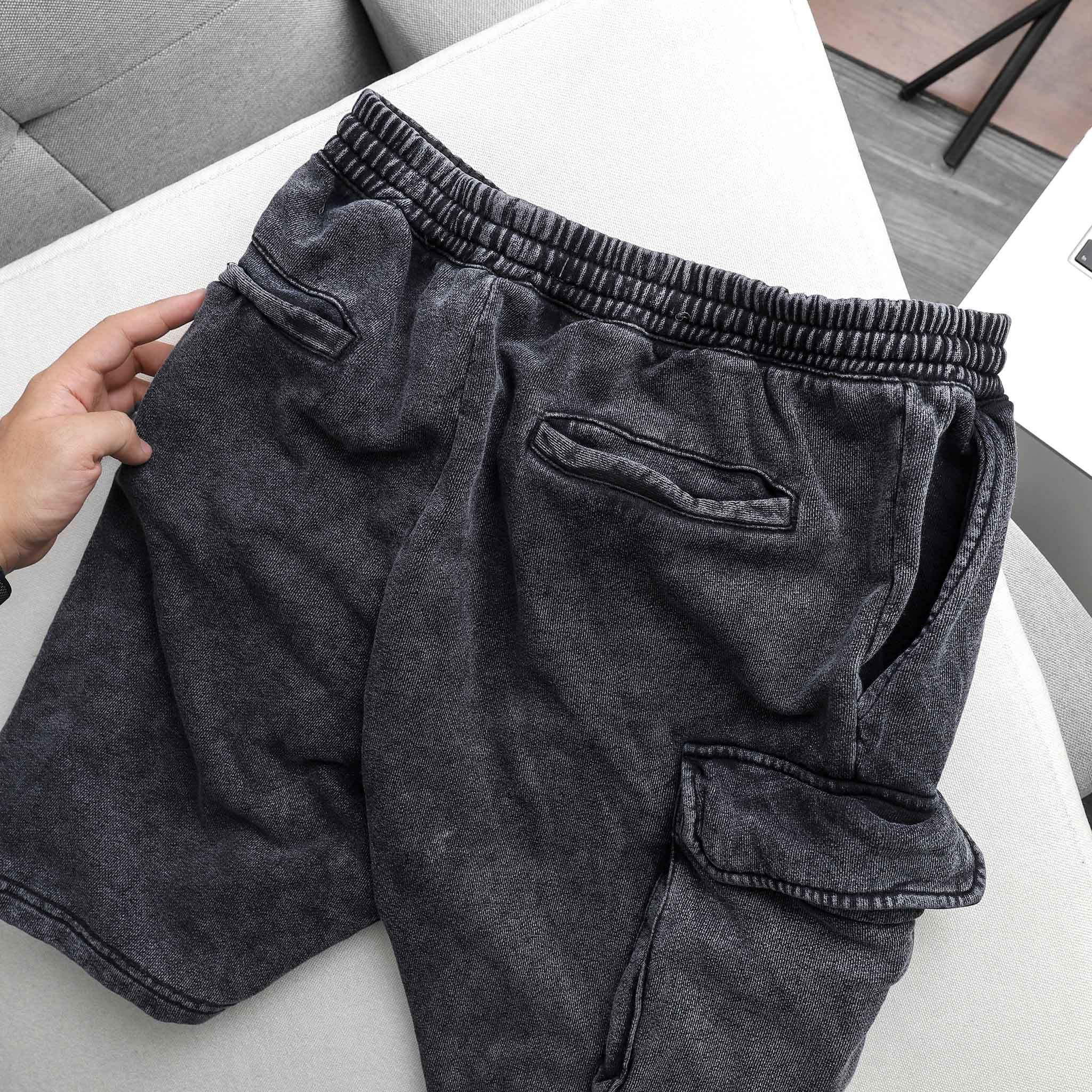Quần Short BOUTON Acid wash