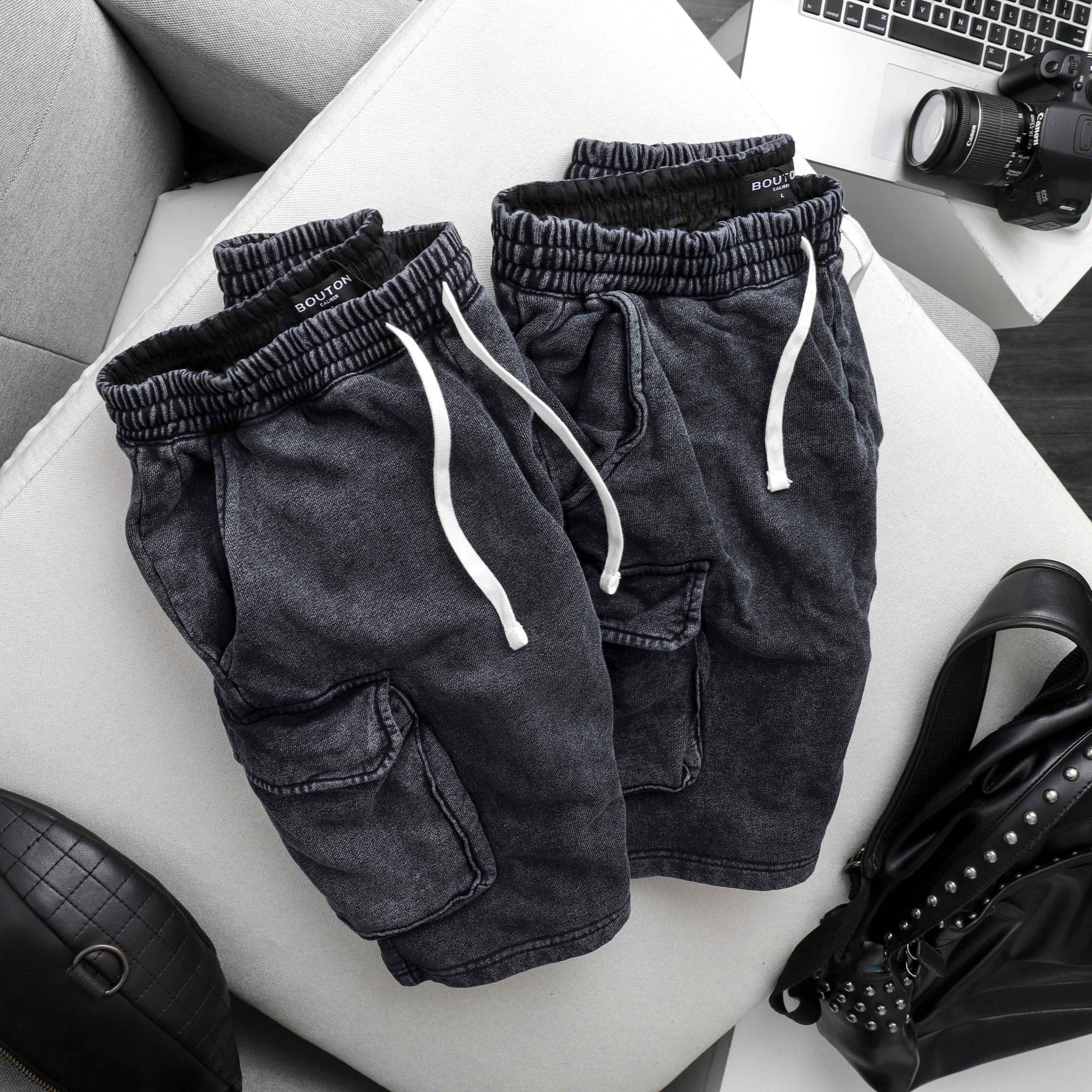 Quần Short BOUTON Acid wash