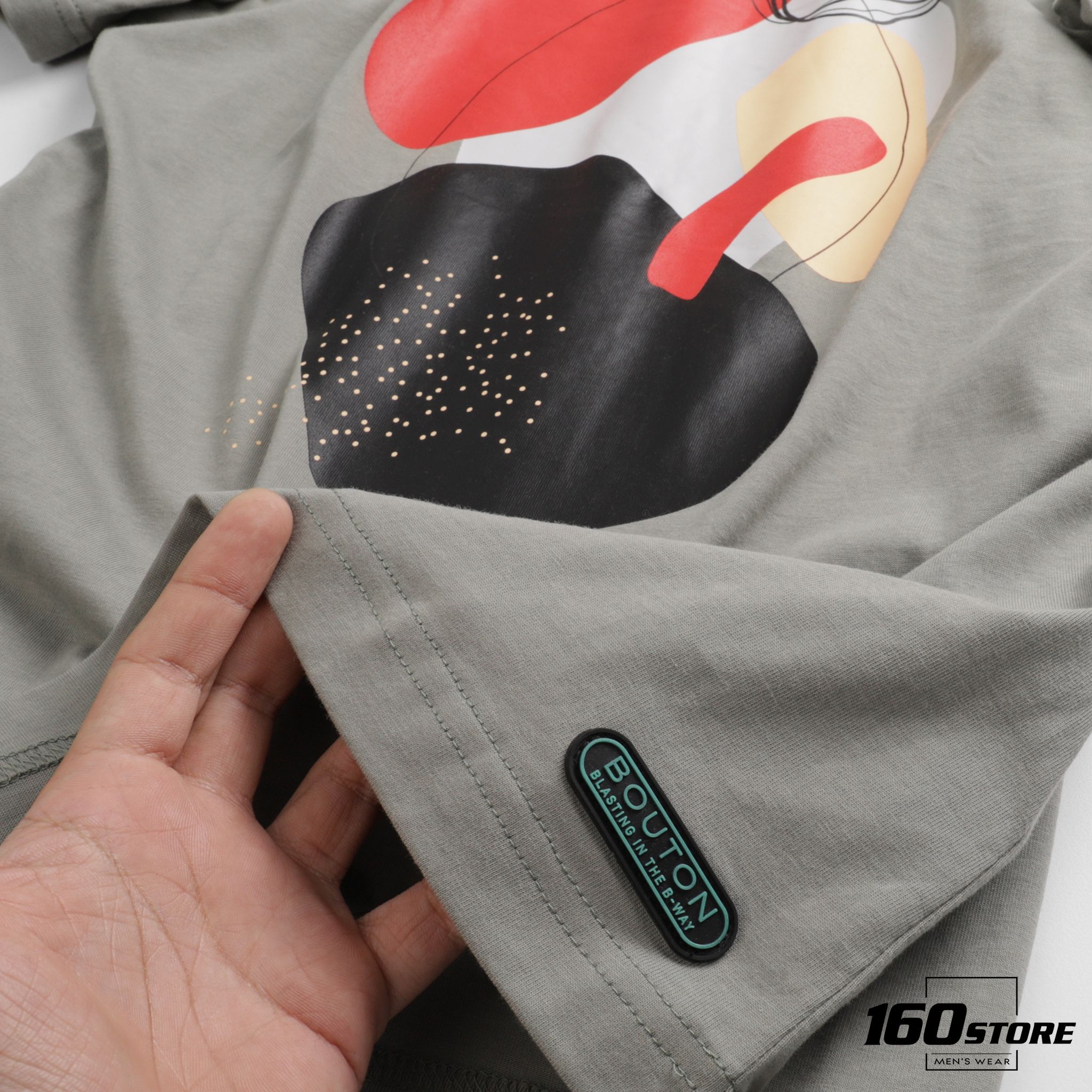 Áo thun BOUTON Gray Printed
