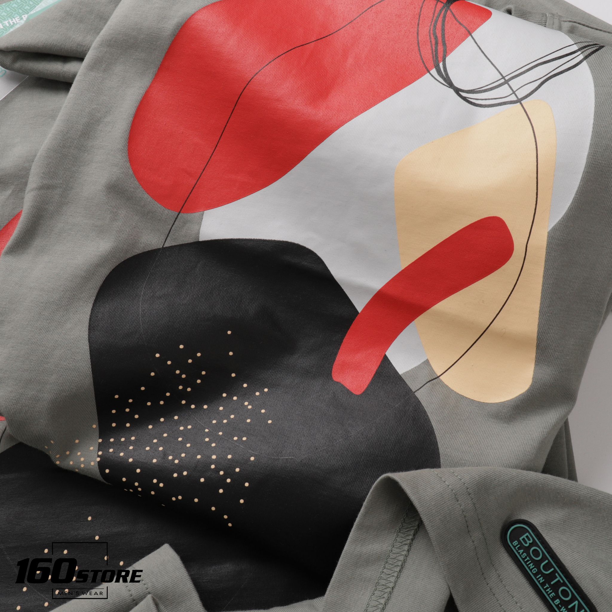Áo thun BOUTON Gray Printed
