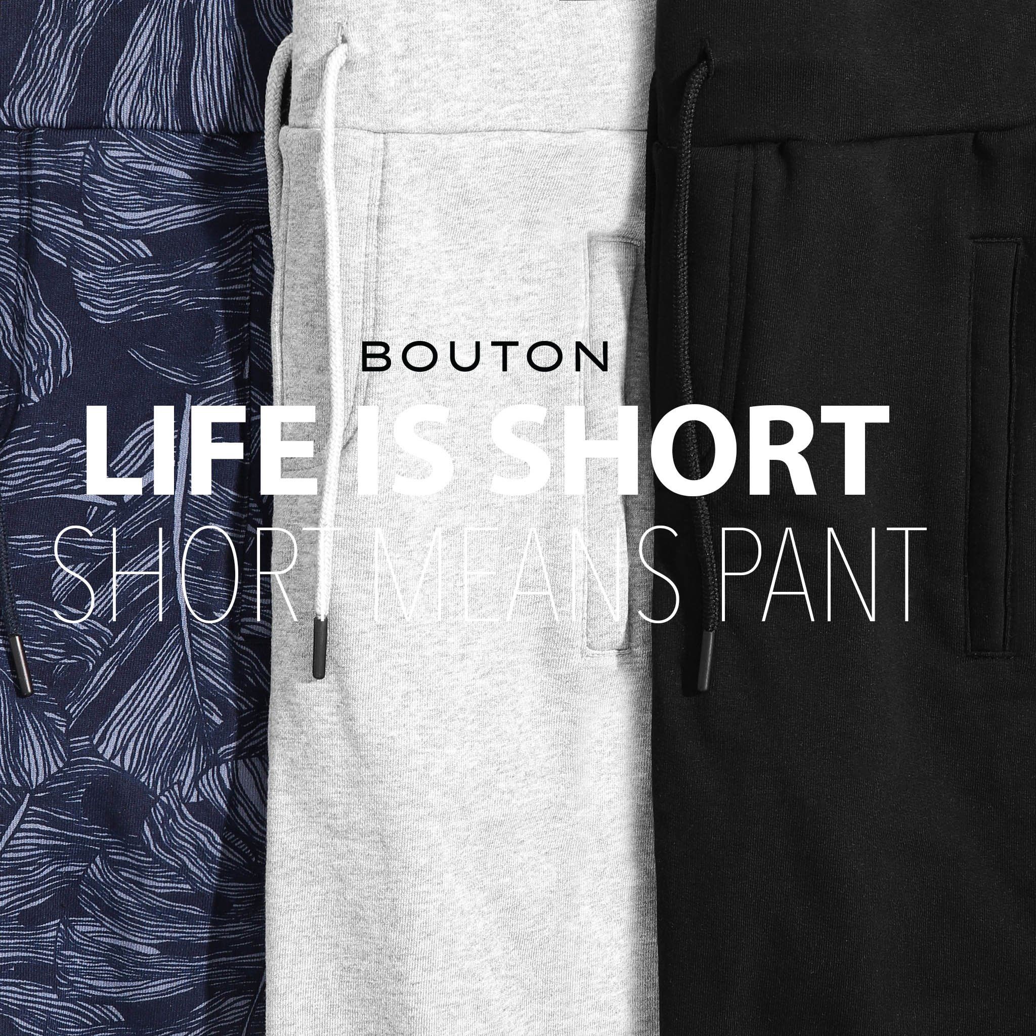 Quần short thun BOUTON w leather details