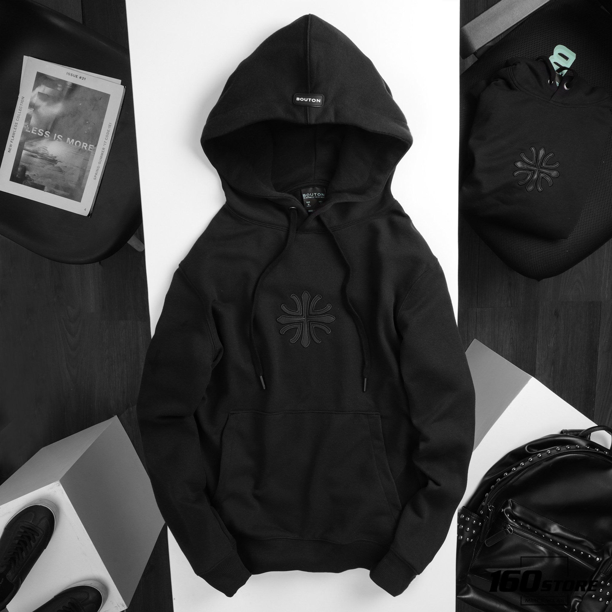 Áo Hoodie BOUTON w leather logo
