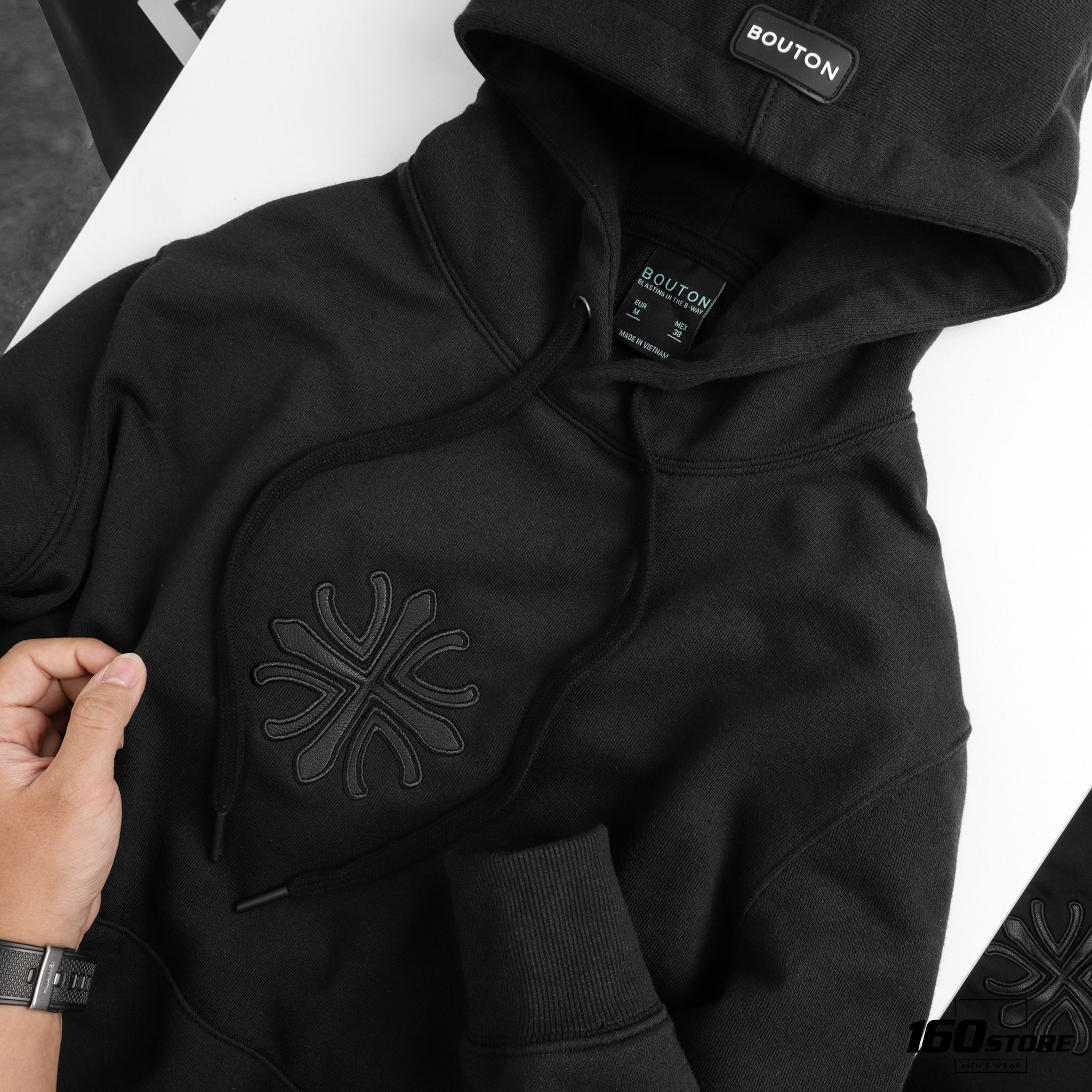 Áo Hoodie BOUTON w leather logo