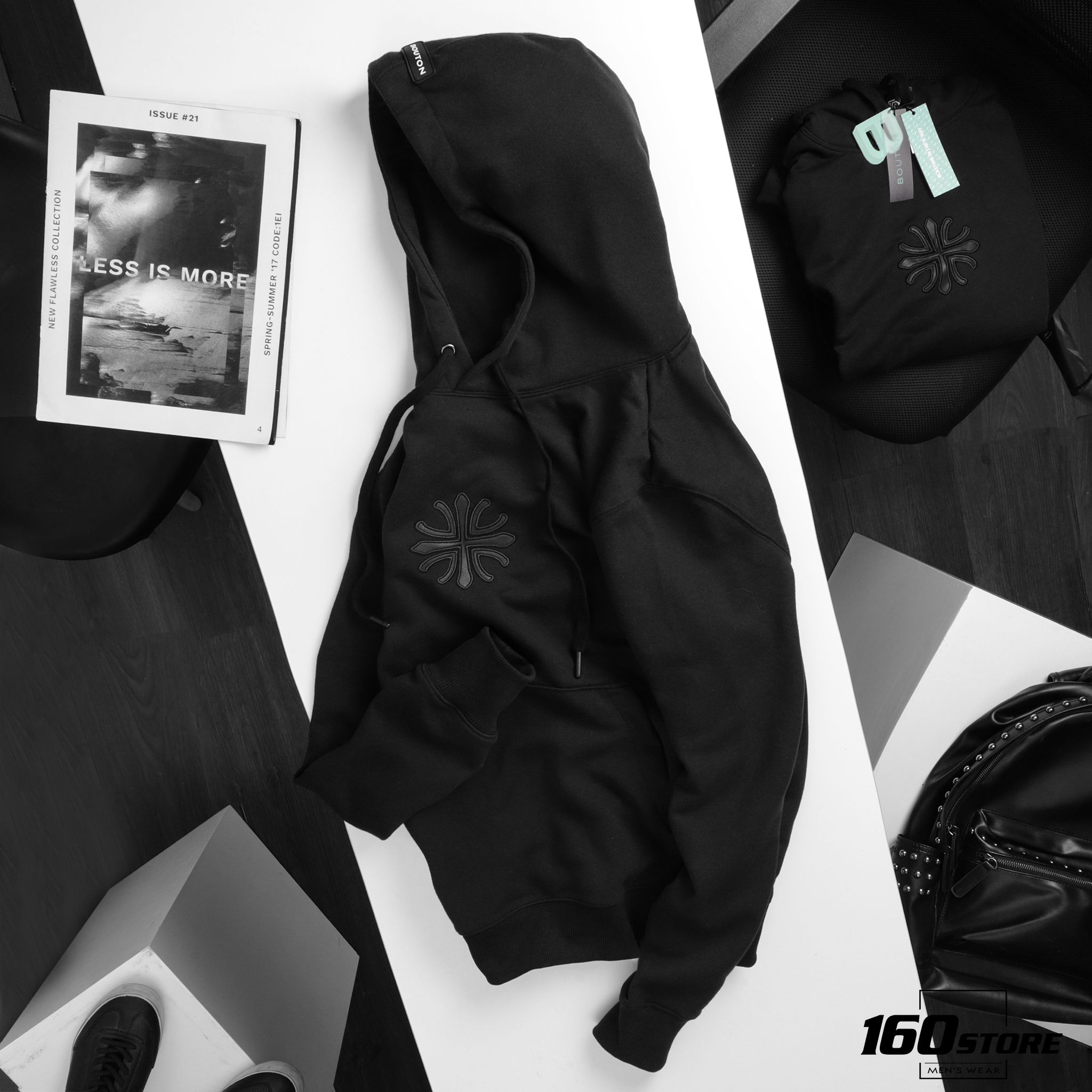Áo Hoodie BOUTON w leather logo
