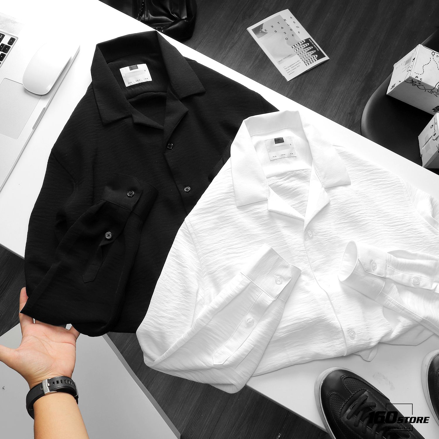 Áo sơmi tay dài T.MAN vải nhăn ss20