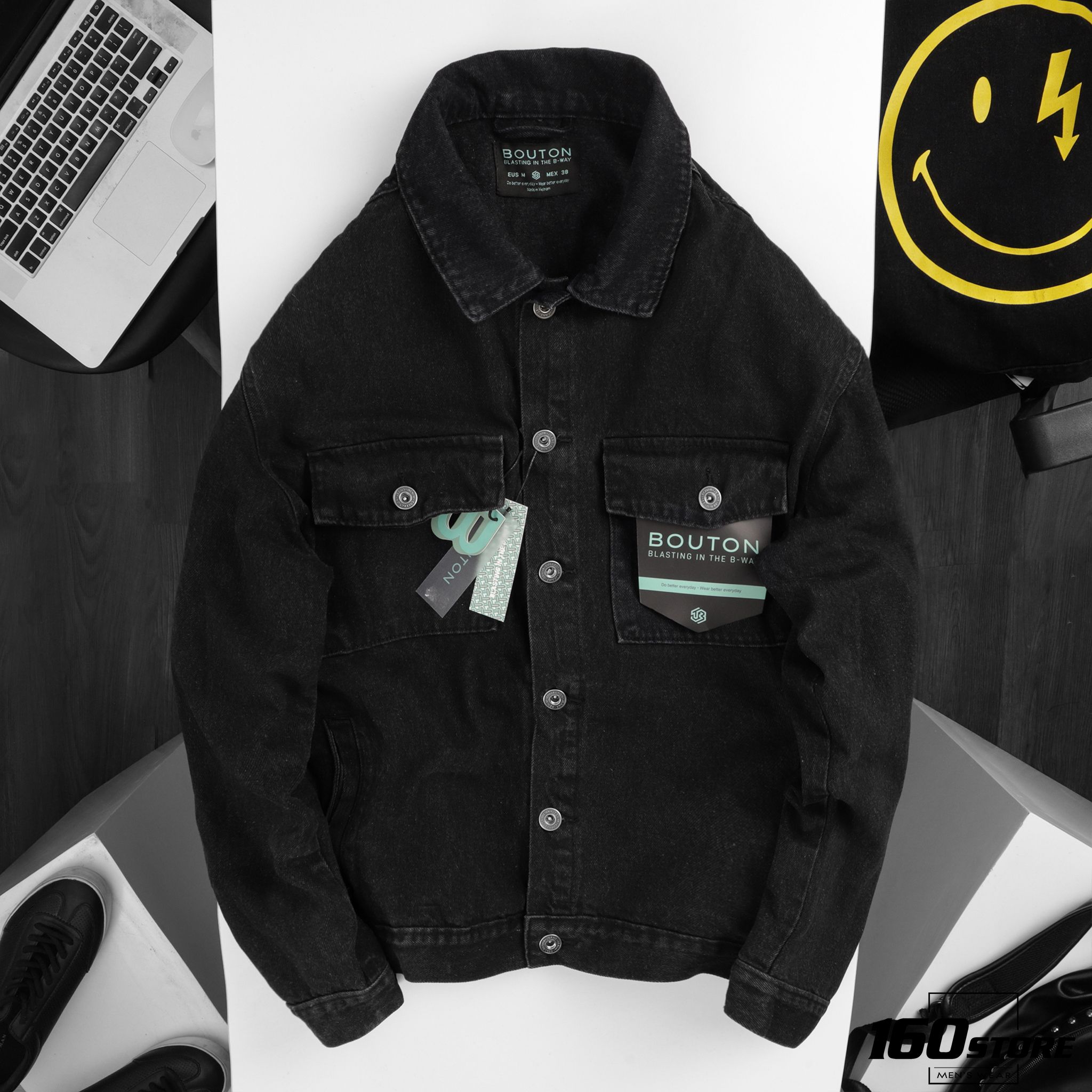 Áo khoác jeans BOUTON Smile Printed