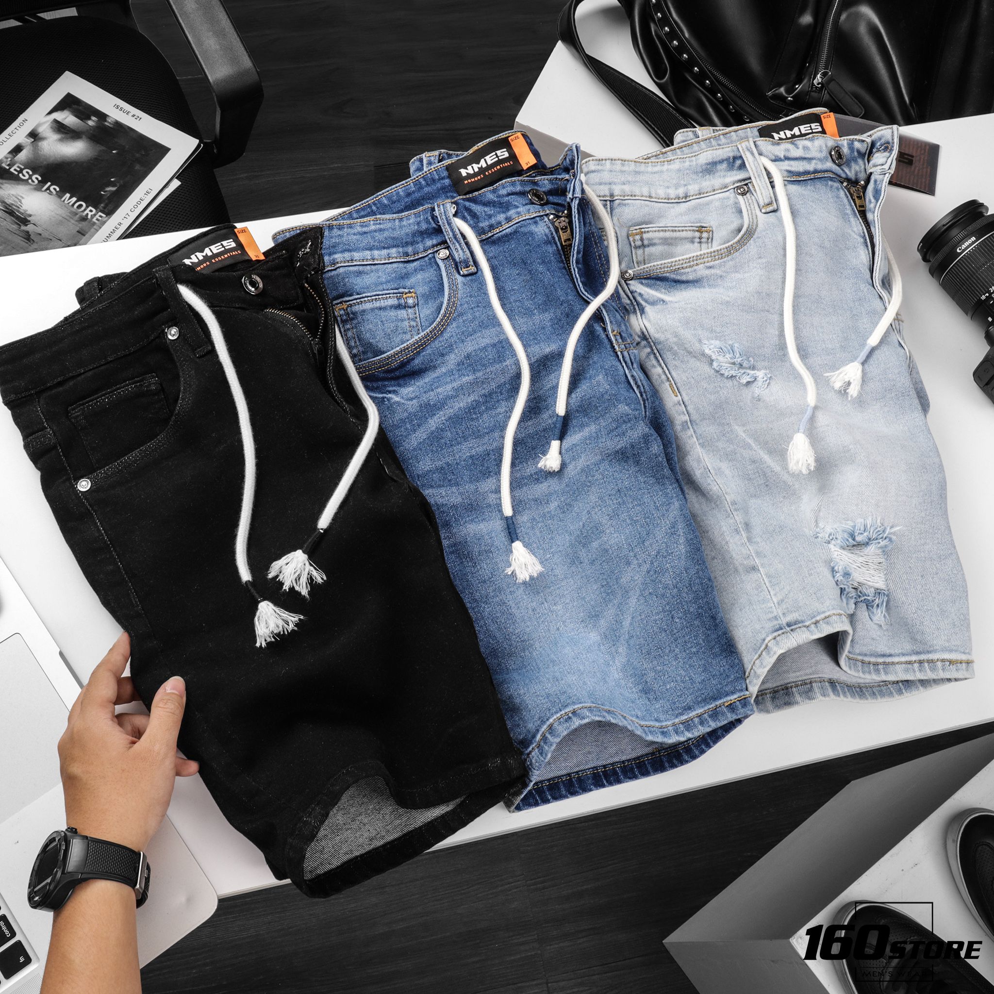 Quần short jeans NOMOUS ESSENTIALS wash