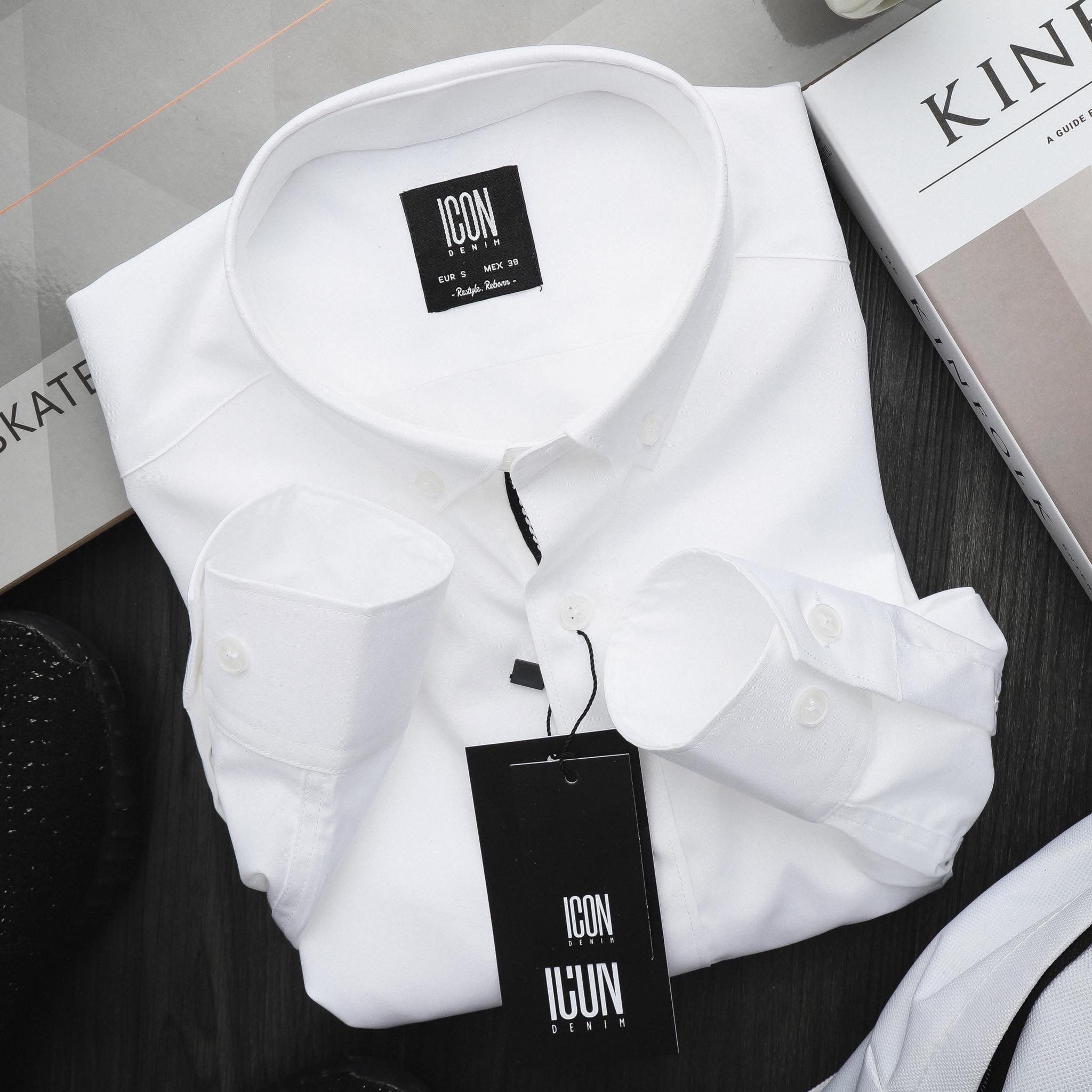 Áo sơmi ICON DENIM phối dây trụ