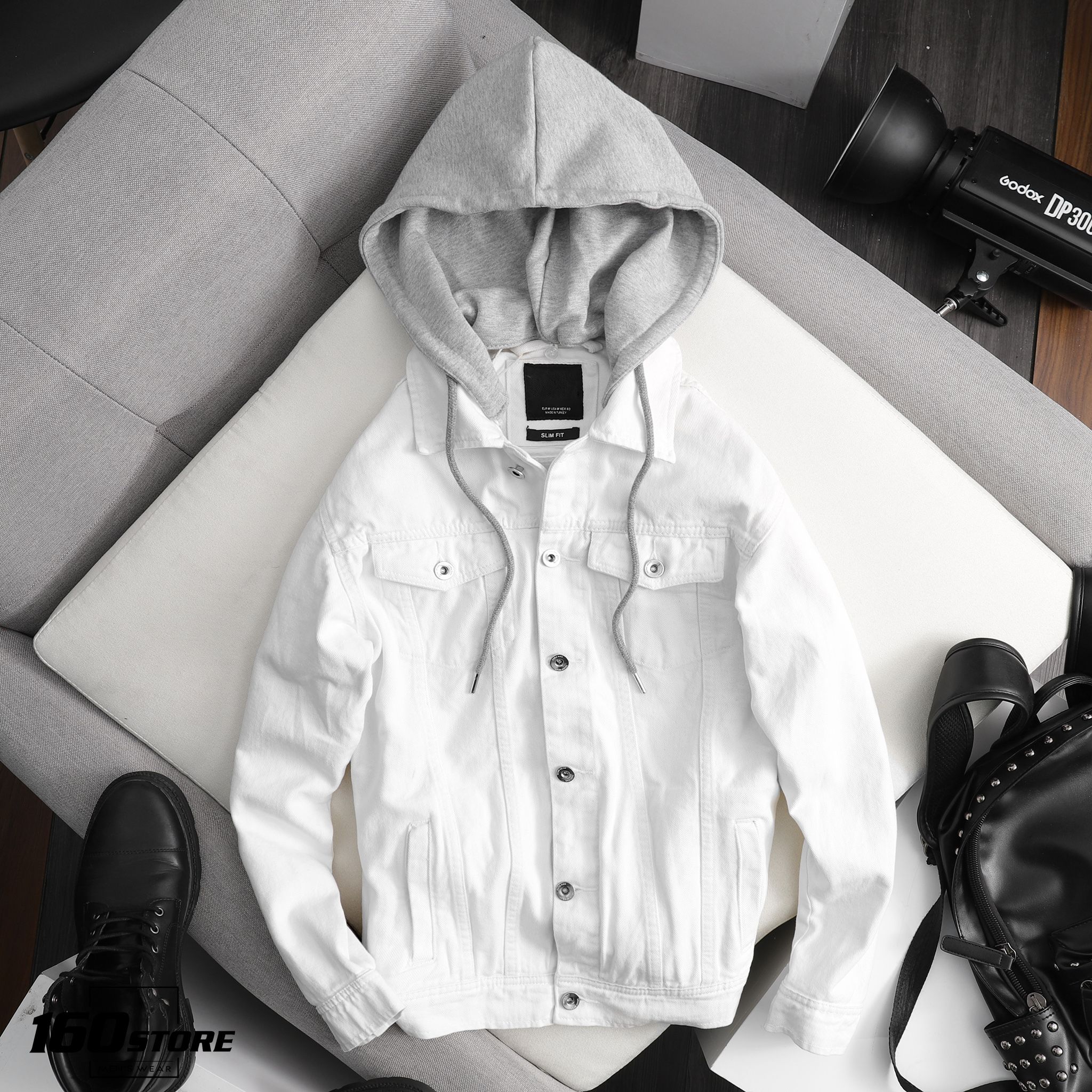 Áo khoác ZRA denim phối nón (2 in 1)
