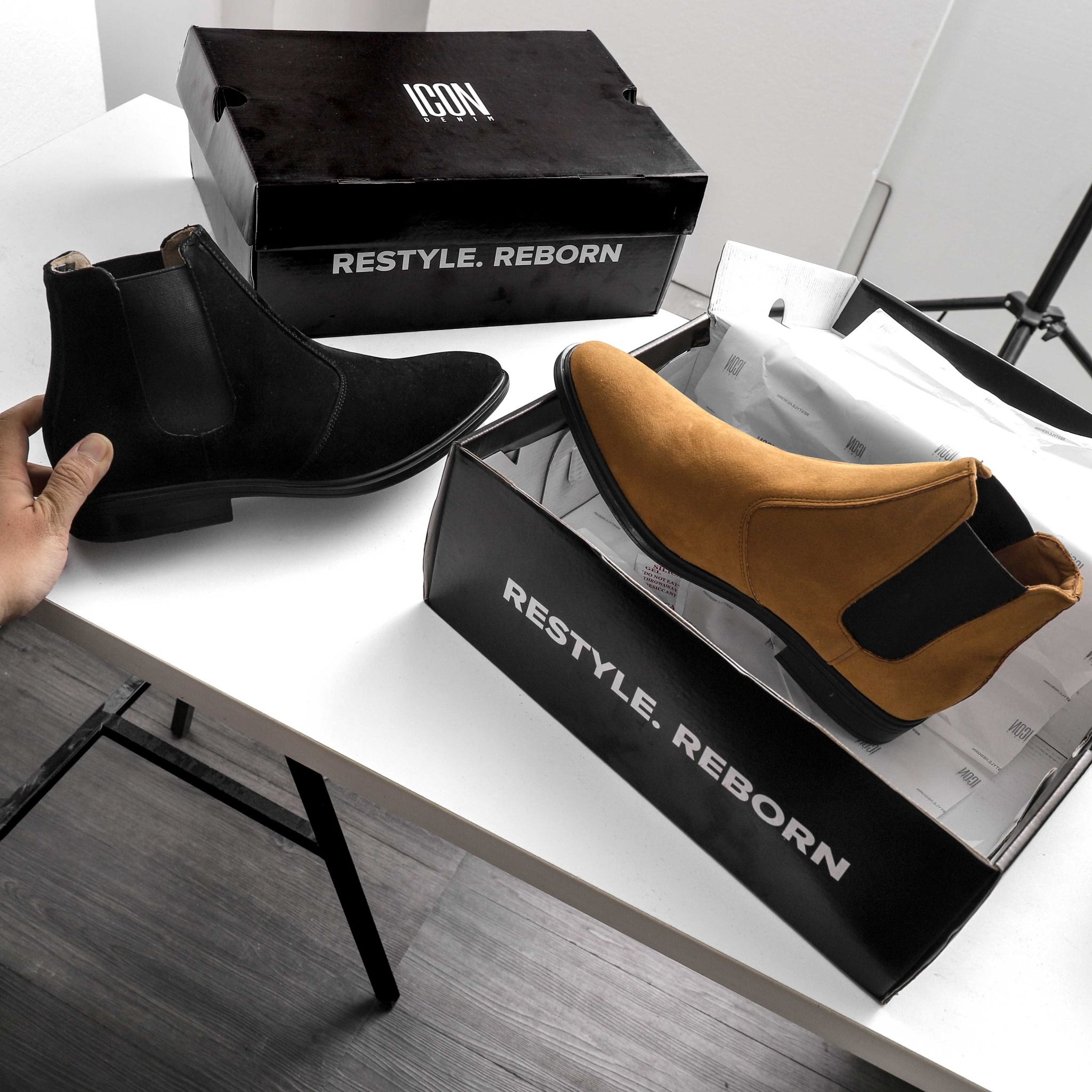 Giày chelsea boots ICON DENIM da lộn